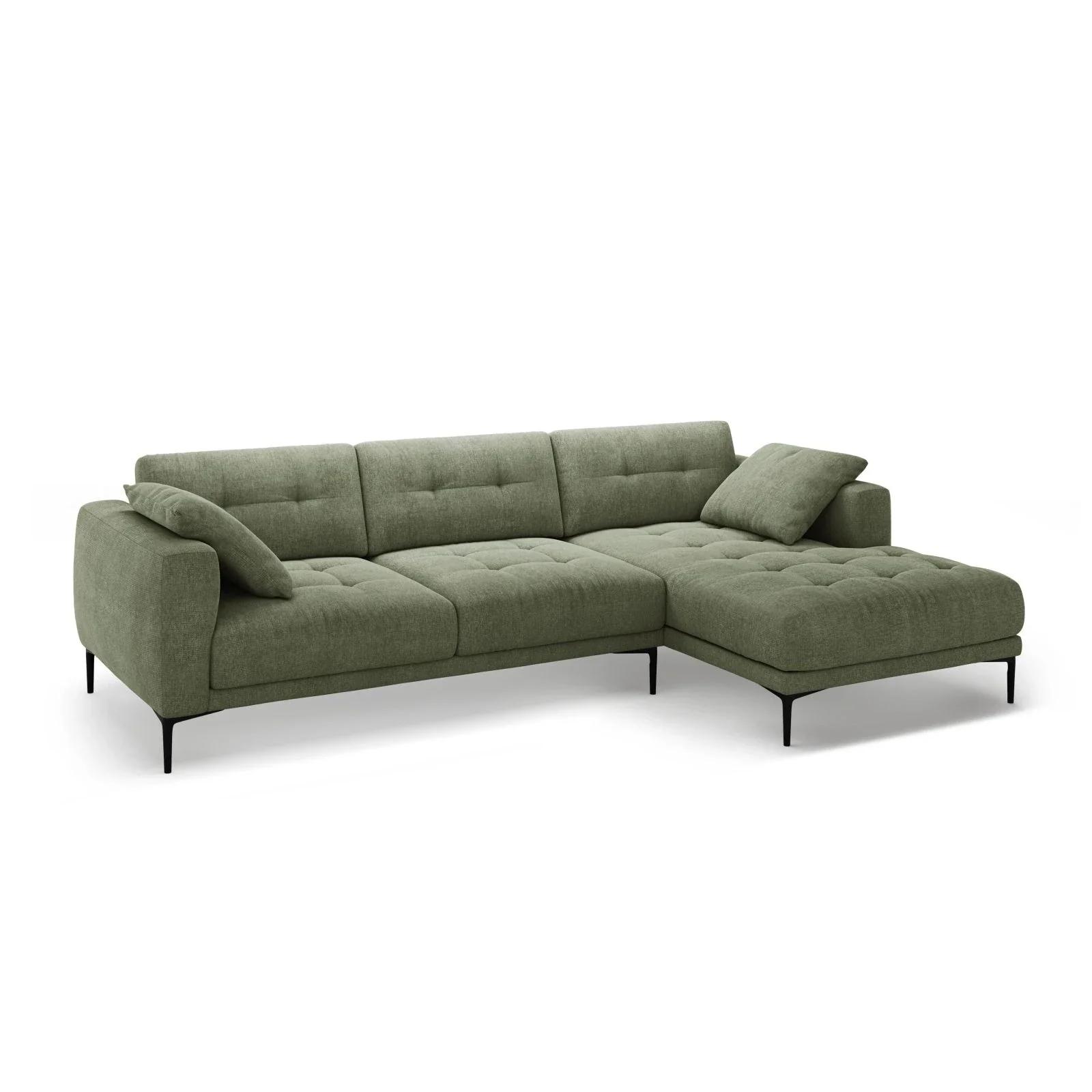 Bemy Ecksofa Rechts aus Samt oder Strukturstoff, 295x174 cm - Image 16
