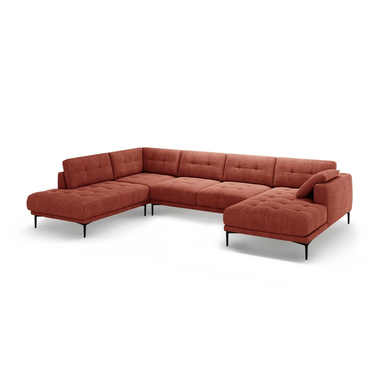 Bemy Panorama-Ecksofa Links aus Samt oder Strukturstoff, 373x240 cm - Image 10