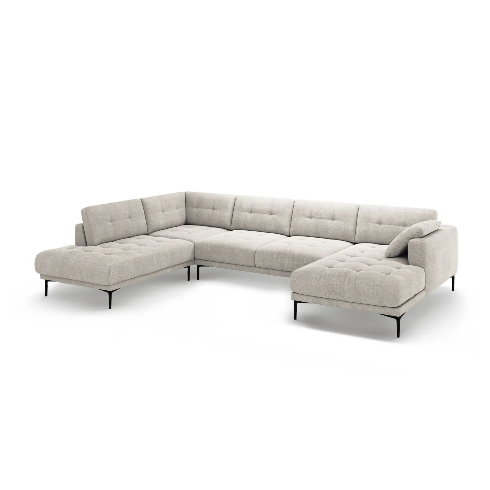 Bemy Panorama-Ecksofa Links aus Samt oder Strukturstoff, 373x240 cm - Image 2