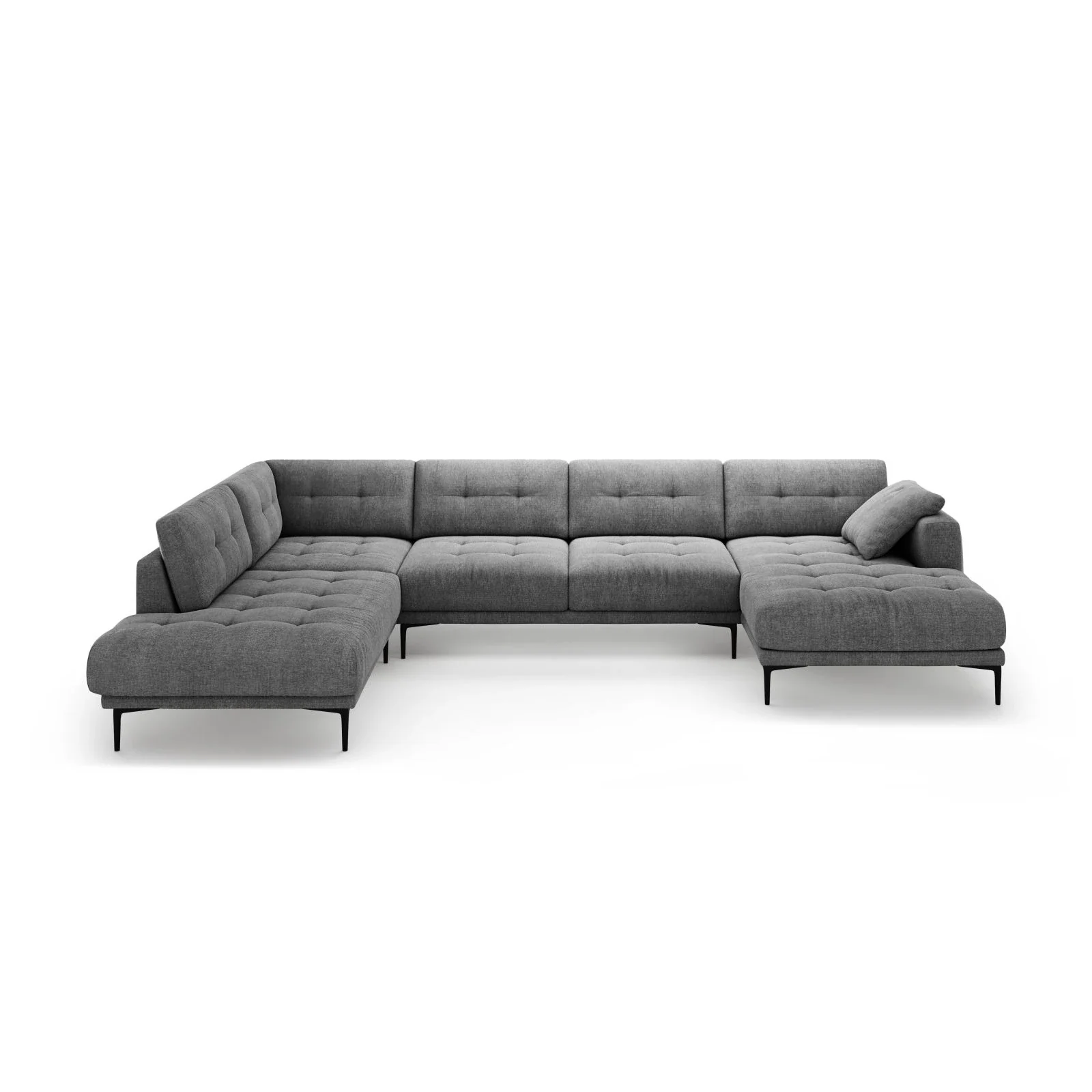Bemy Panorama-Ecksofa Links aus Samt oder Strukturstoff, 373x240 cm - Image 21