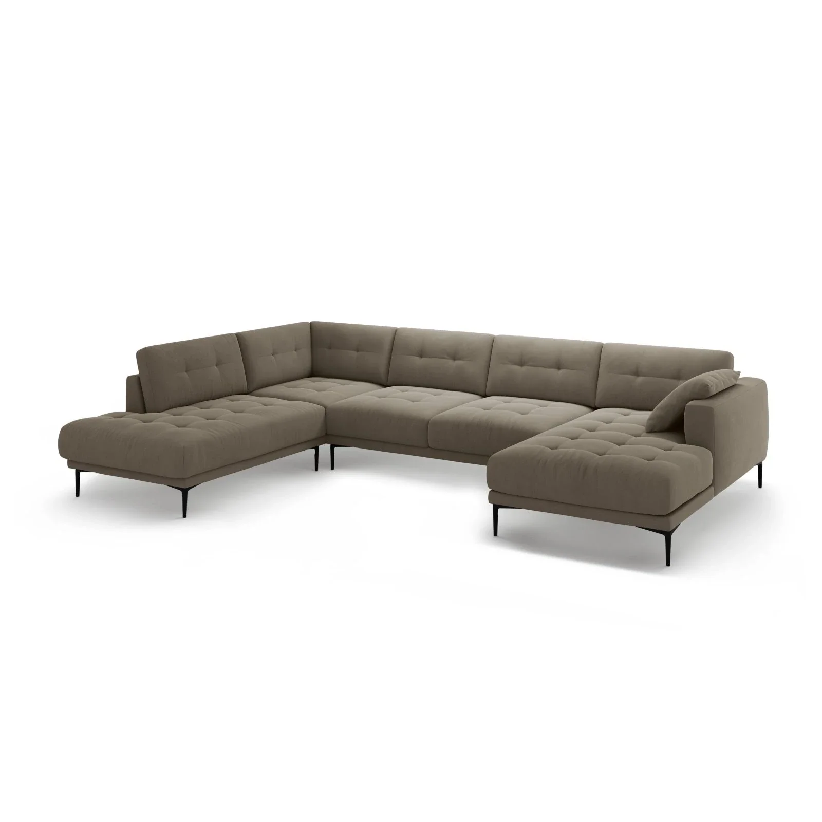 Bemy Panorama-Ecksofa Links aus Samt oder Strukturstoff, 373x240 cm - Image 30