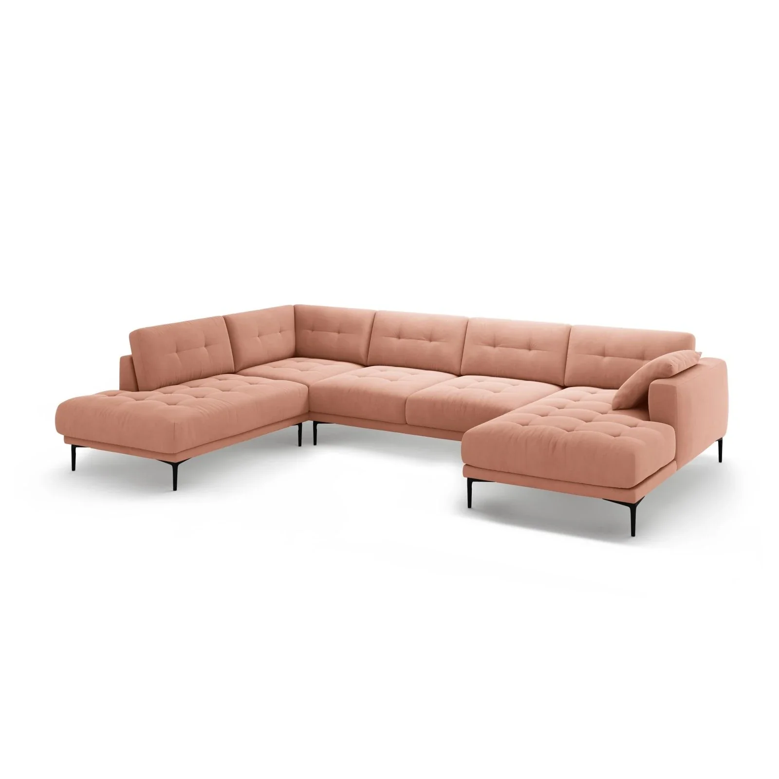 Bemy Panorama-Ecksofa Links aus Samt oder Strukturstoff, 373x240 cm - Image 46