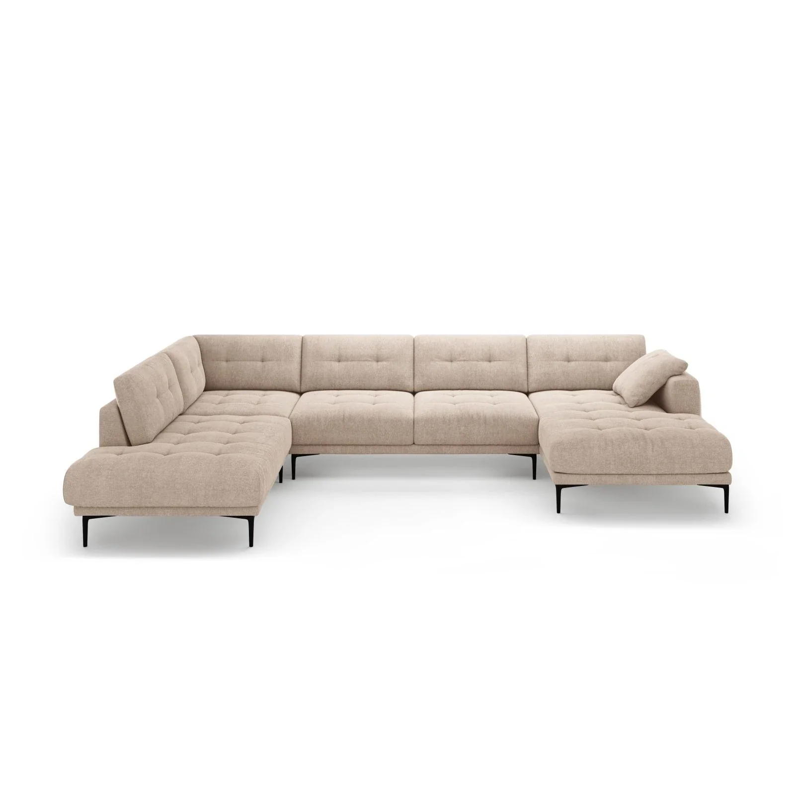 Bemy Panorama-Ecksofa Links aus Samt oder Strukturstoff, 373x240 cm - Image 5