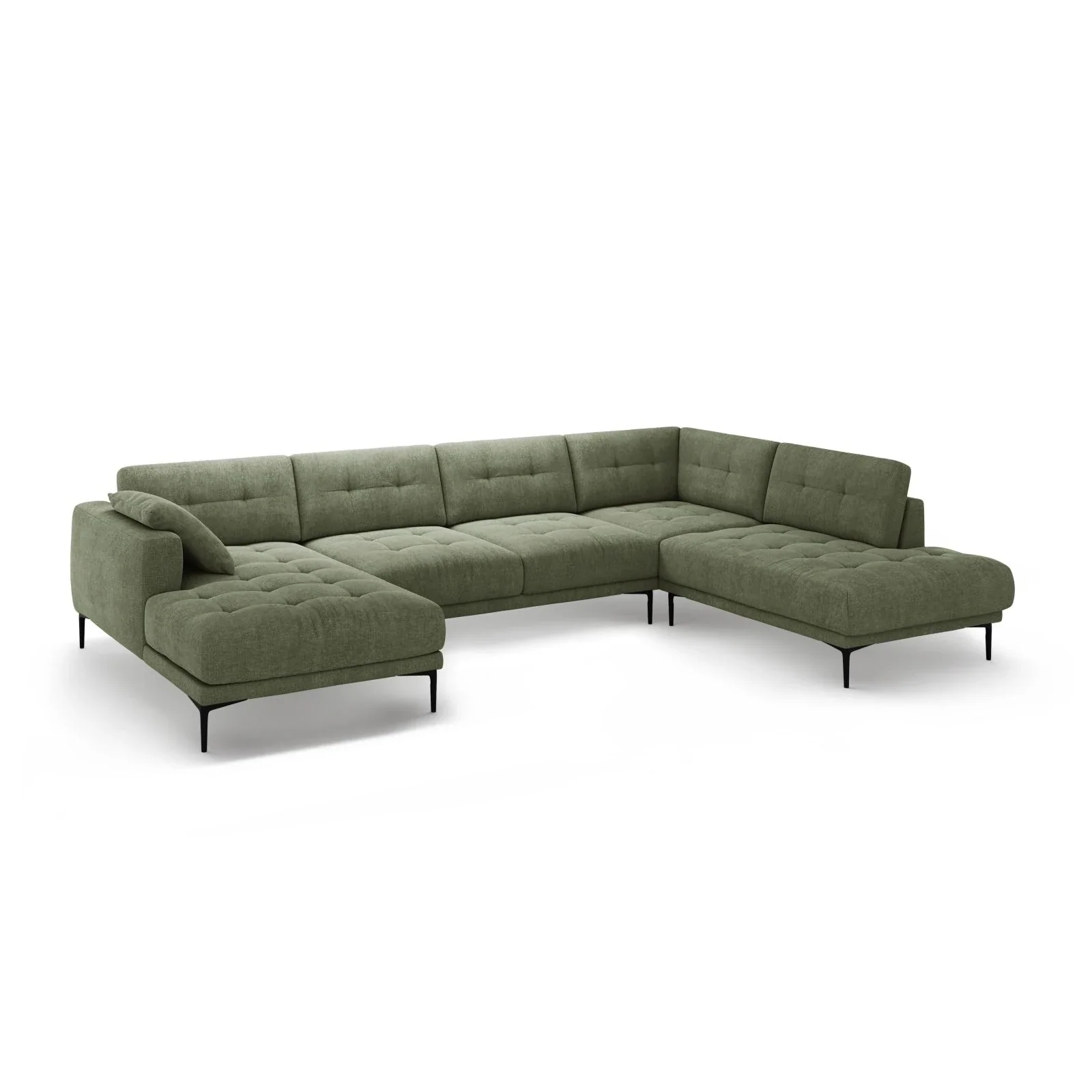Bemy Panorama-Ecksofa Rechts aus Samt oder Strukturstoff, 373x240 cm - Image 14