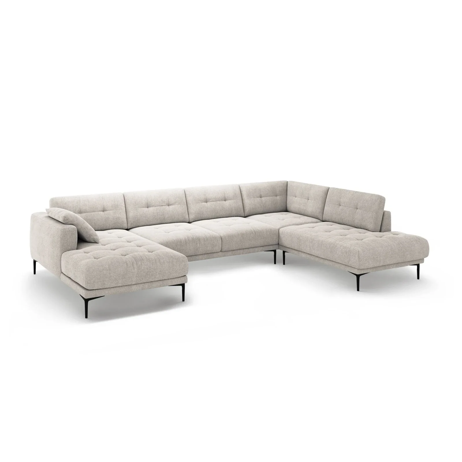 Bemy Panorama-Ecksofa Rechts aus Samt oder Strukturstoff, 373x240 cm - Image 2