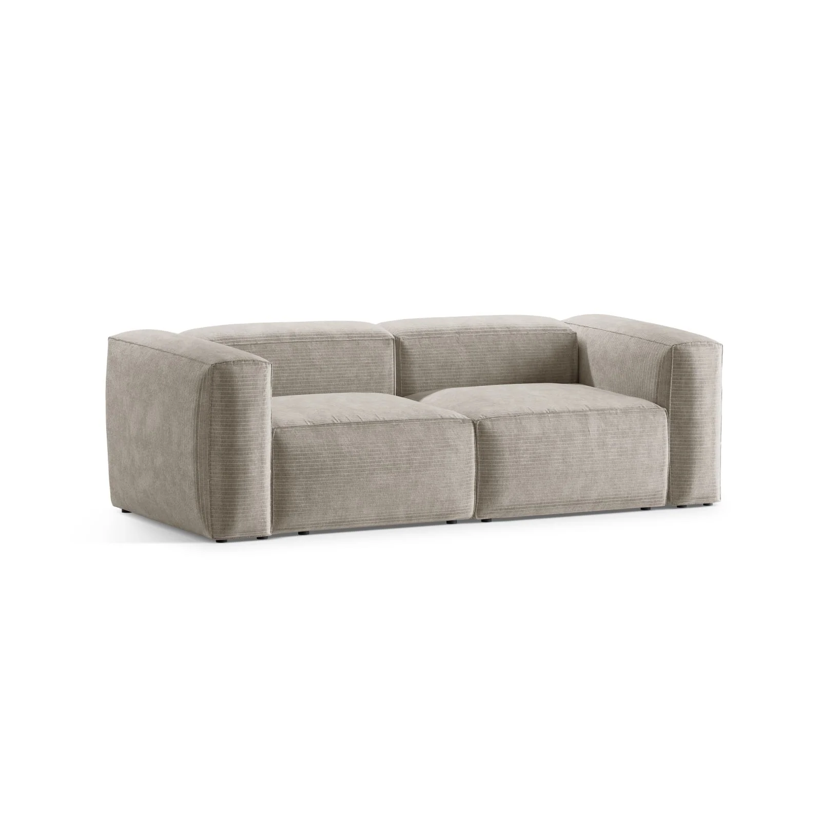 Bergamo 2-Sitzer Sofa aus Cord oder Strukturstoff, 224x108x70 cm - Image 4