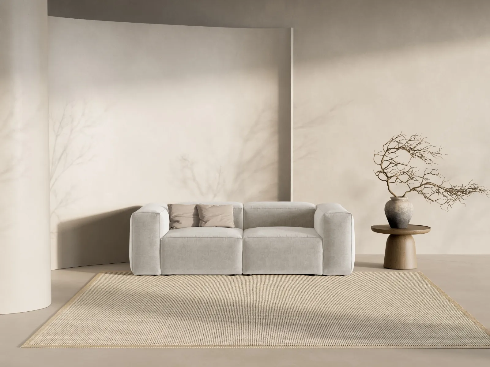 Bergamo 2-Sitzer Sofa aus Cord oder Strukturstoff, 224x108x70 cm - Image 44