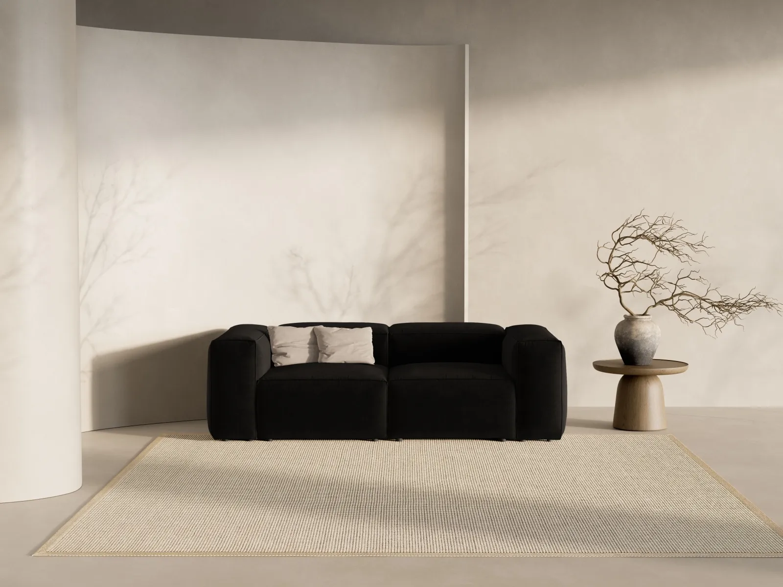 Bergamo 2-Sitzer Sofa aus Cord oder Strukturstoff, 224x108x70 cm - Image 79