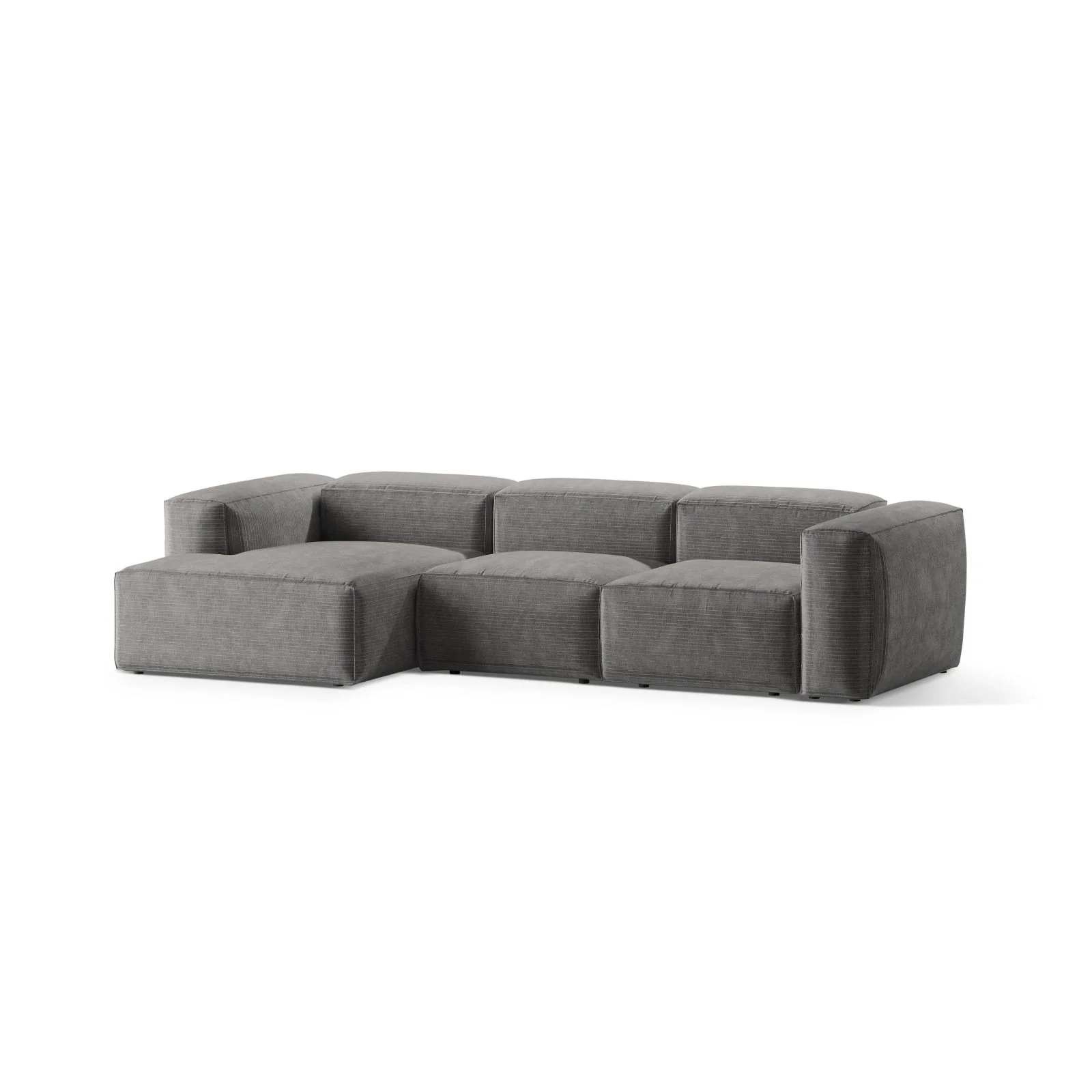 Bergamo 3-Sitzer Ecksofa, Linke Seite, aus Cord oder Strukturstoff, 304x152x70 cm - Image 32