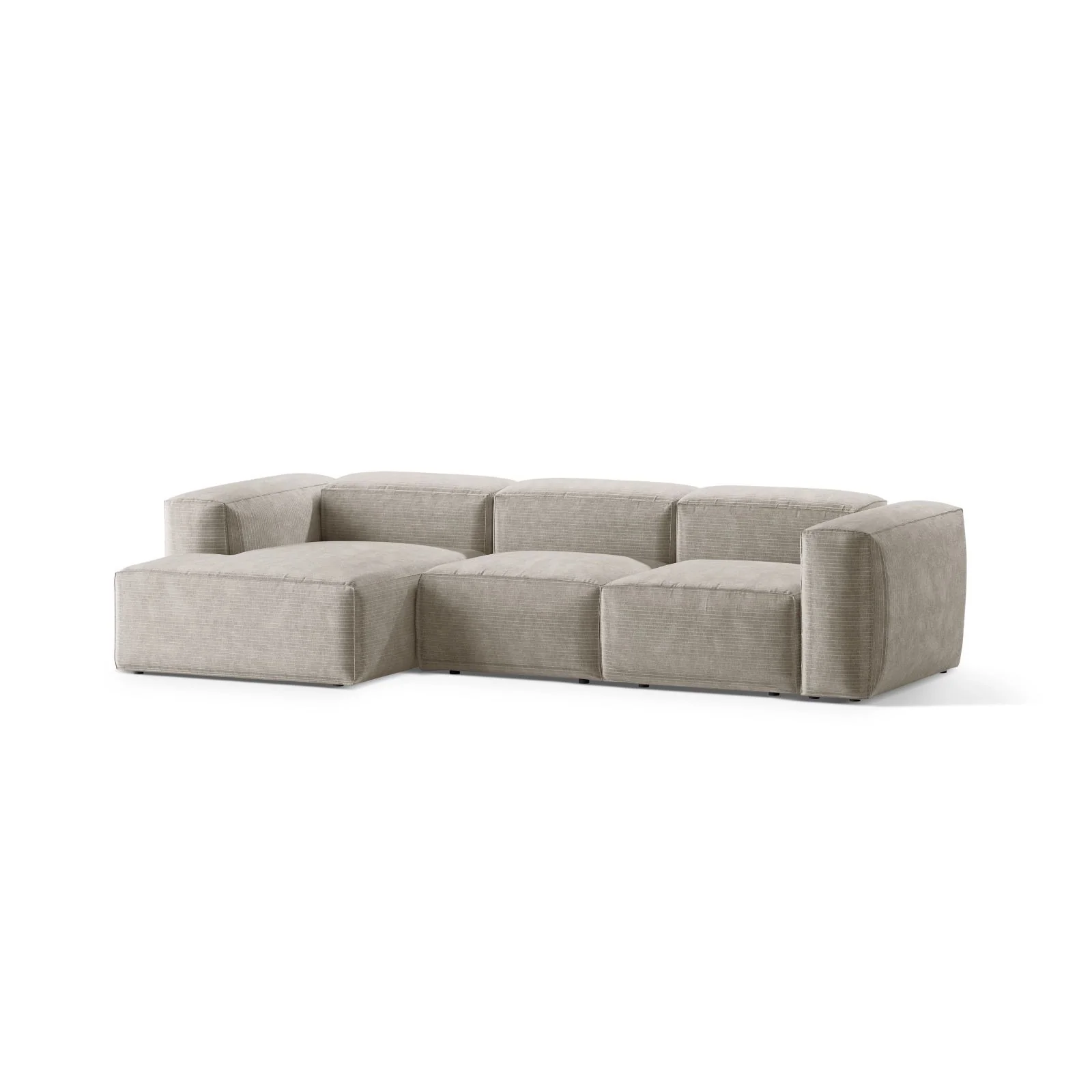 Bergamo 3-Sitzer Ecksofa, Linke Seite, aus Cord oder Strukturstoff, 304x152x70 cm - Image 4