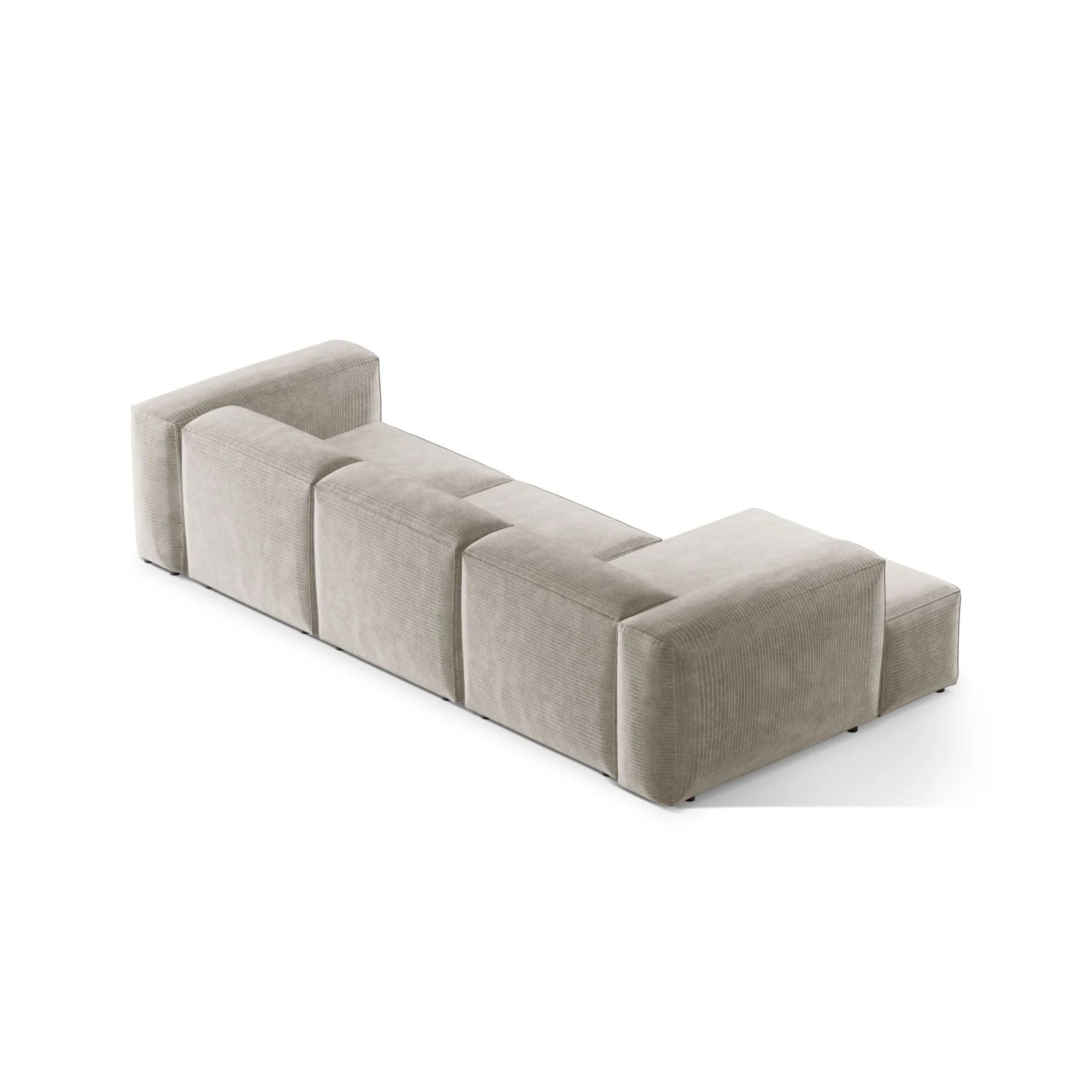 Bergamo 3-Sitzer Ecksofa, Linke Seite, aus Cord oder Strukturstoff, 304x152x70 cm - Image 5