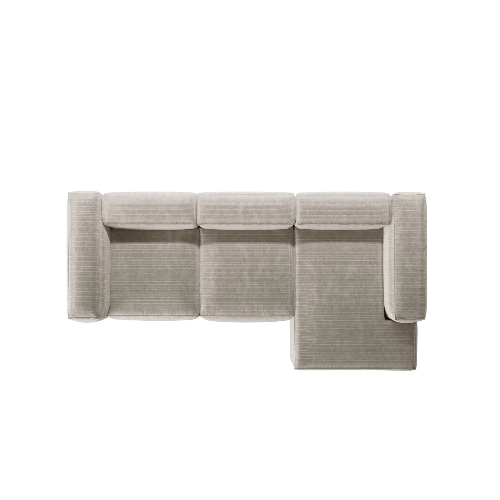 Bergamo 3-Sitzer Ecksofa, Rechte Seite, aus Cord oder Strukturstoff, 304x152x70 cm - Image 6