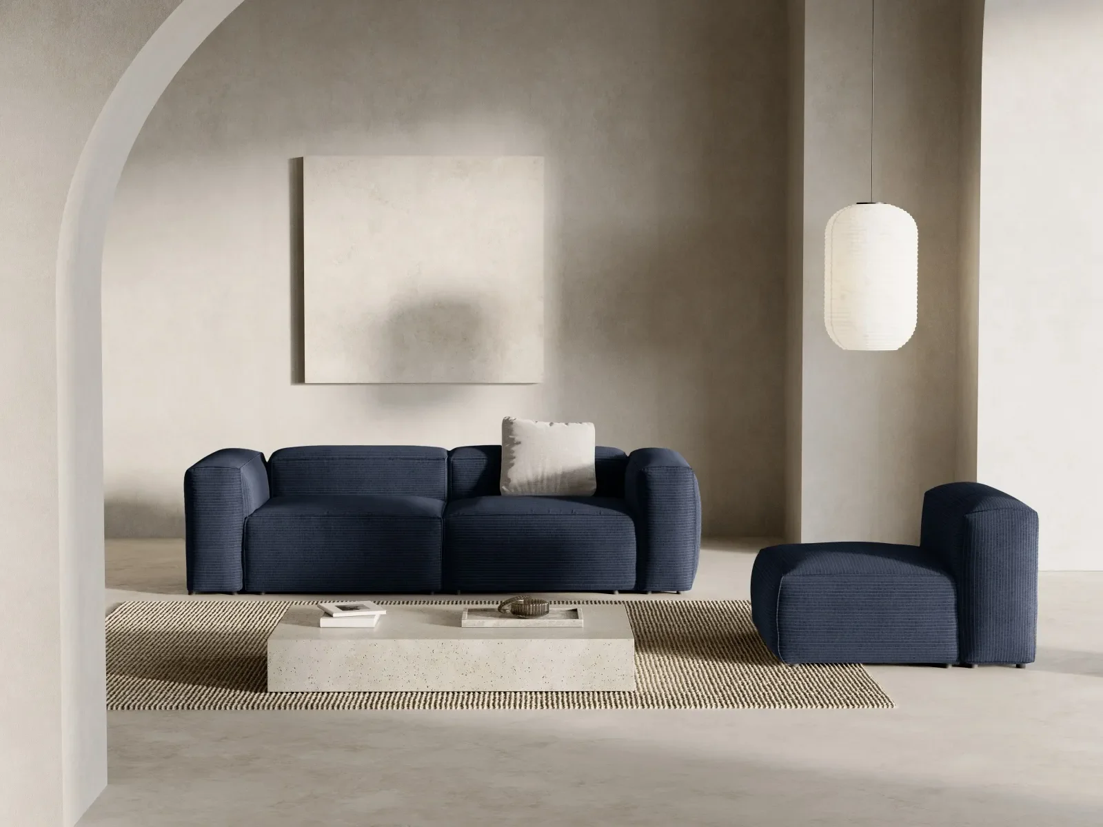 Bergamo 3-Sitzer Sofa aus Cord oder Strukturstoff, 264x108x70 cm - Image 23