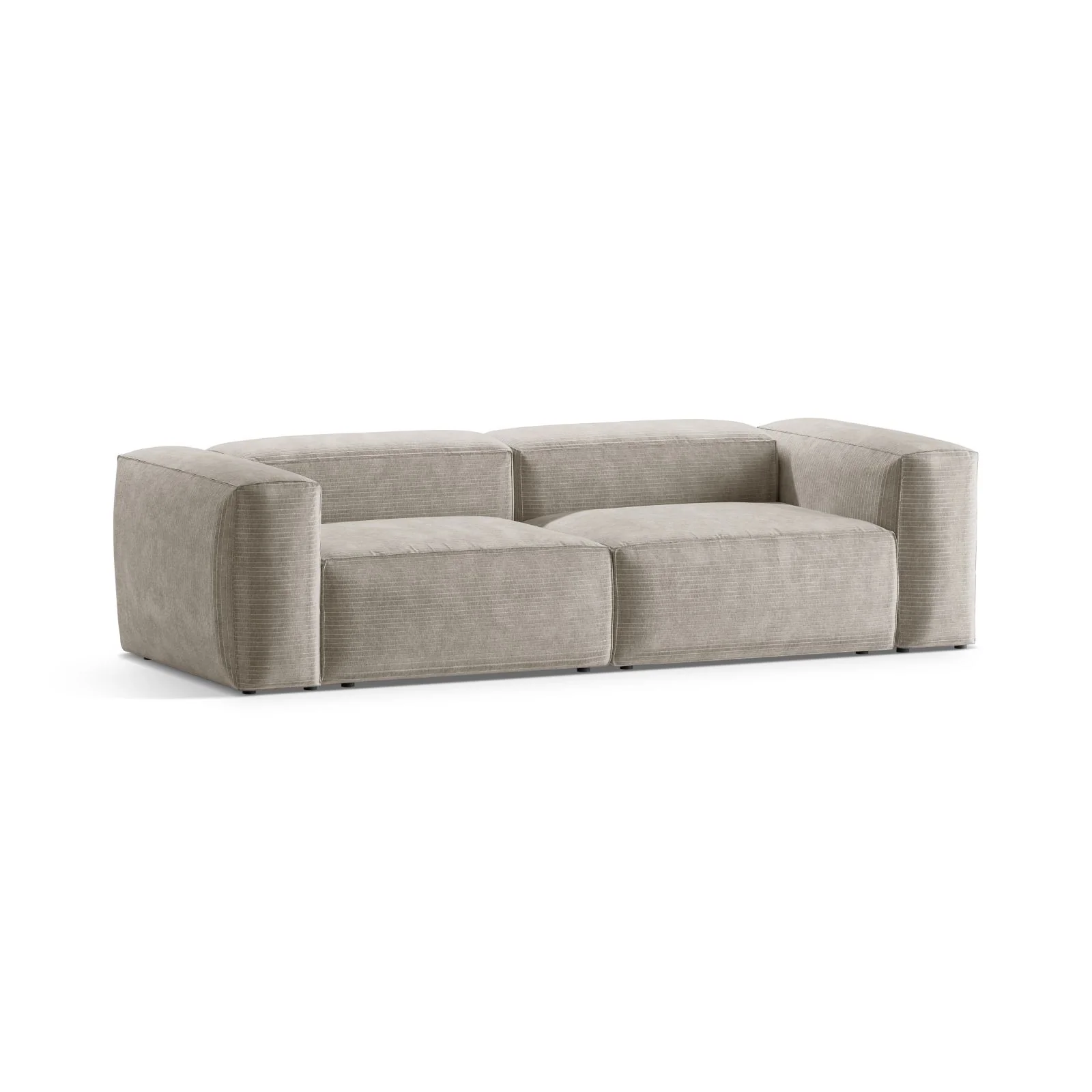 Bergamo 3-Sitzer Sofa aus Cord oder Strukturstoff, 264x108x70 cm - Image 4