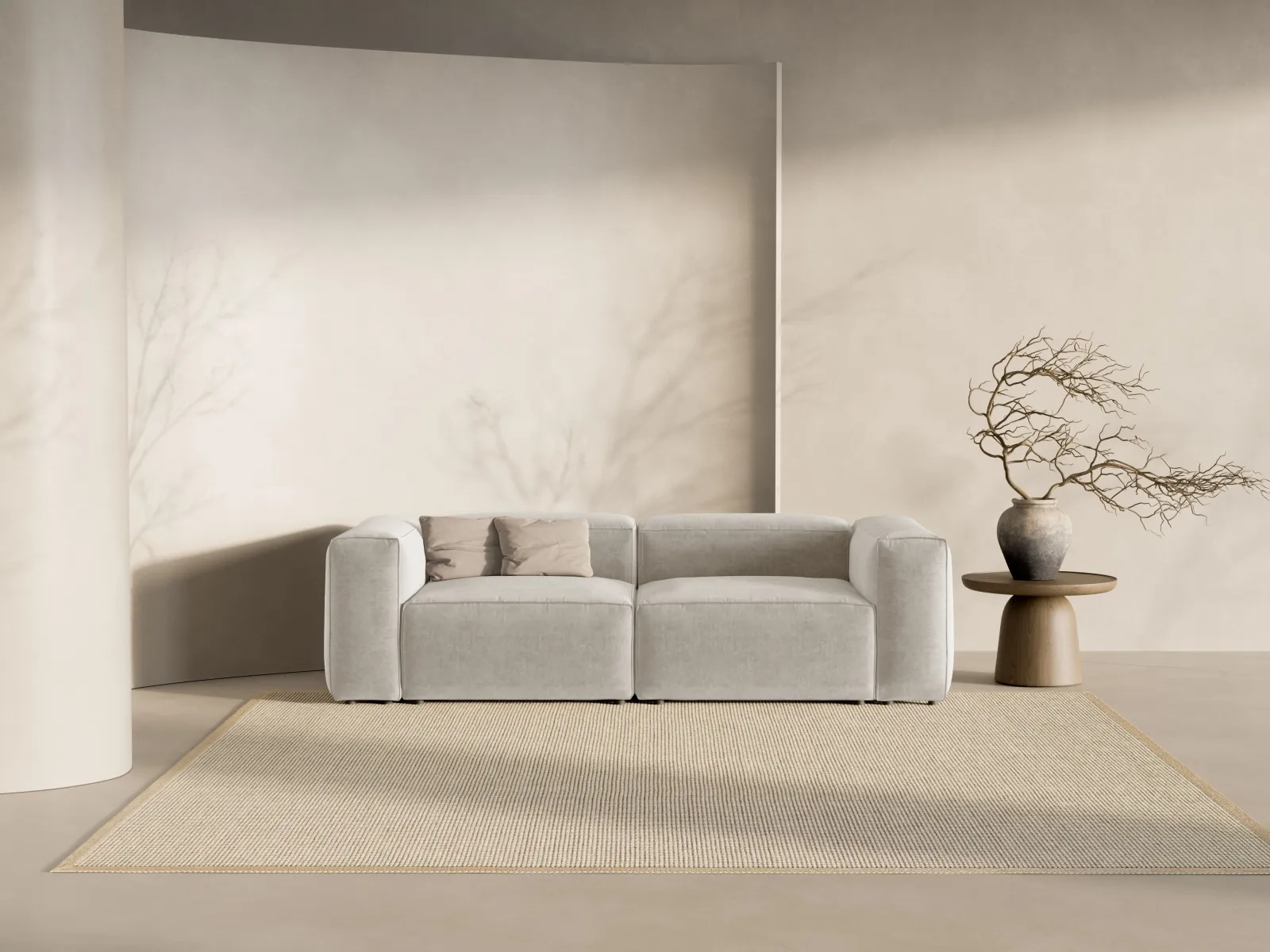 Bergamo 3-Sitzer Sofa aus Cord oder Strukturstoff, 264x108x70 cm - Image 44