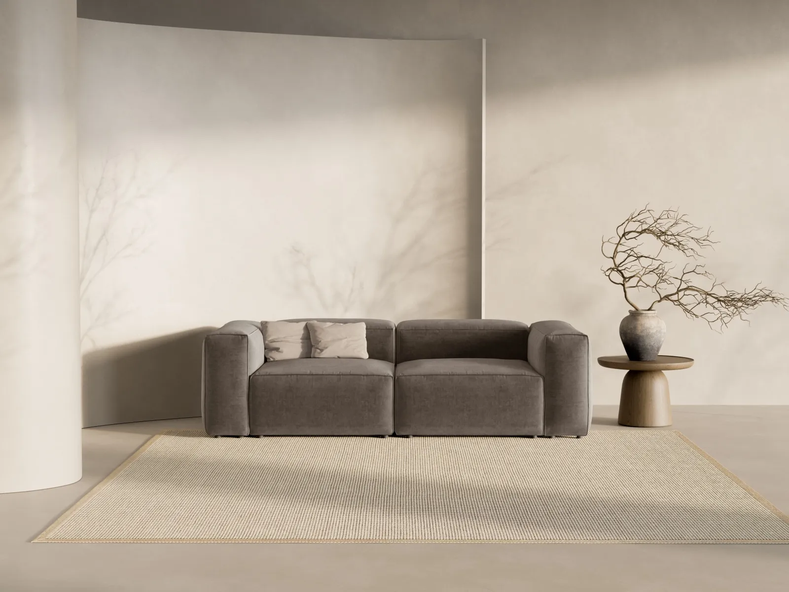 Bergamo 3-Sitzer Sofa aus Cord oder Strukturstoff, 264x108x70 cm - Image 51