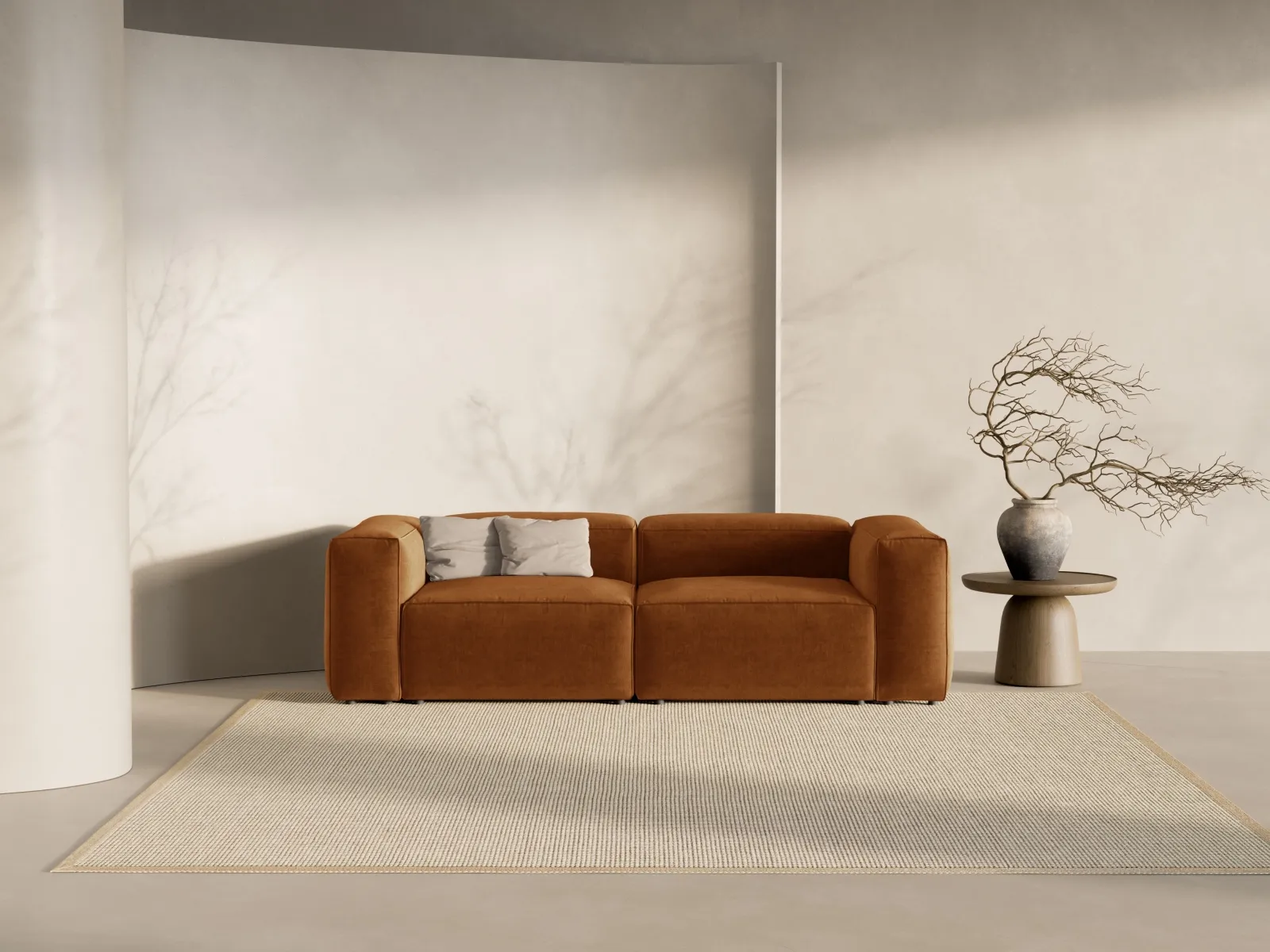Bergamo 3-Sitzer Sofa aus Cord oder Strukturstoff, 264x108x70 cm - Image 58