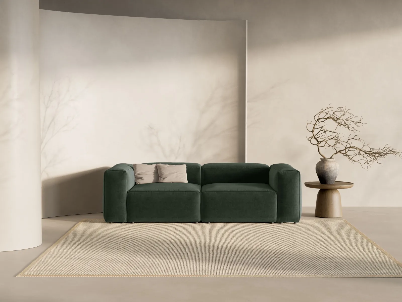Bergamo 3-Sitzer Sofa aus Cord oder Strukturstoff, 264x108x70 cm - Image 65