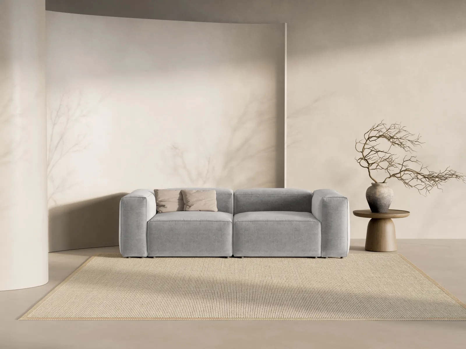 Bergamo 3-Sitzer Sofa aus Cord oder Strukturstoff, 264x108x70 cm - Image 72