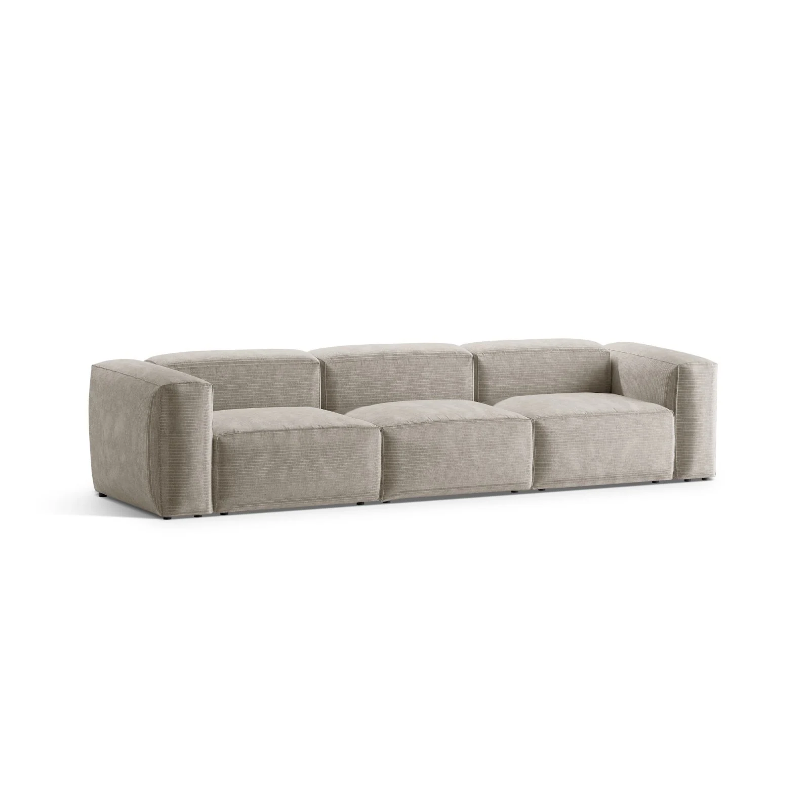 Bergamo 4-Sitzer Sofa aus Cord oder Strukturstoff, 364x108x70 cm - Image 4