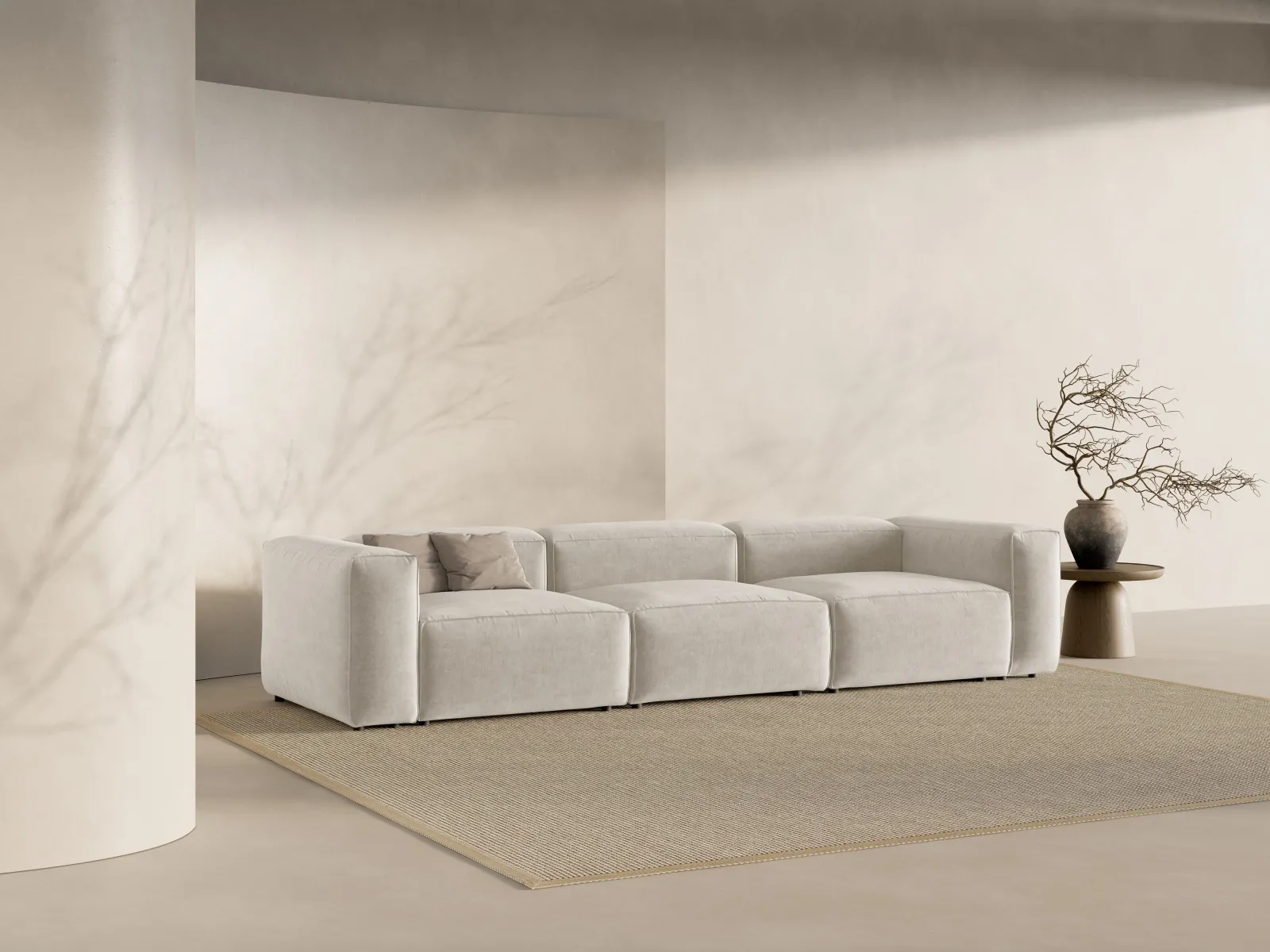 Bergamo 4-Sitzer Sofa aus Cord oder Strukturstoff, 364x108x70 cm - Image 44