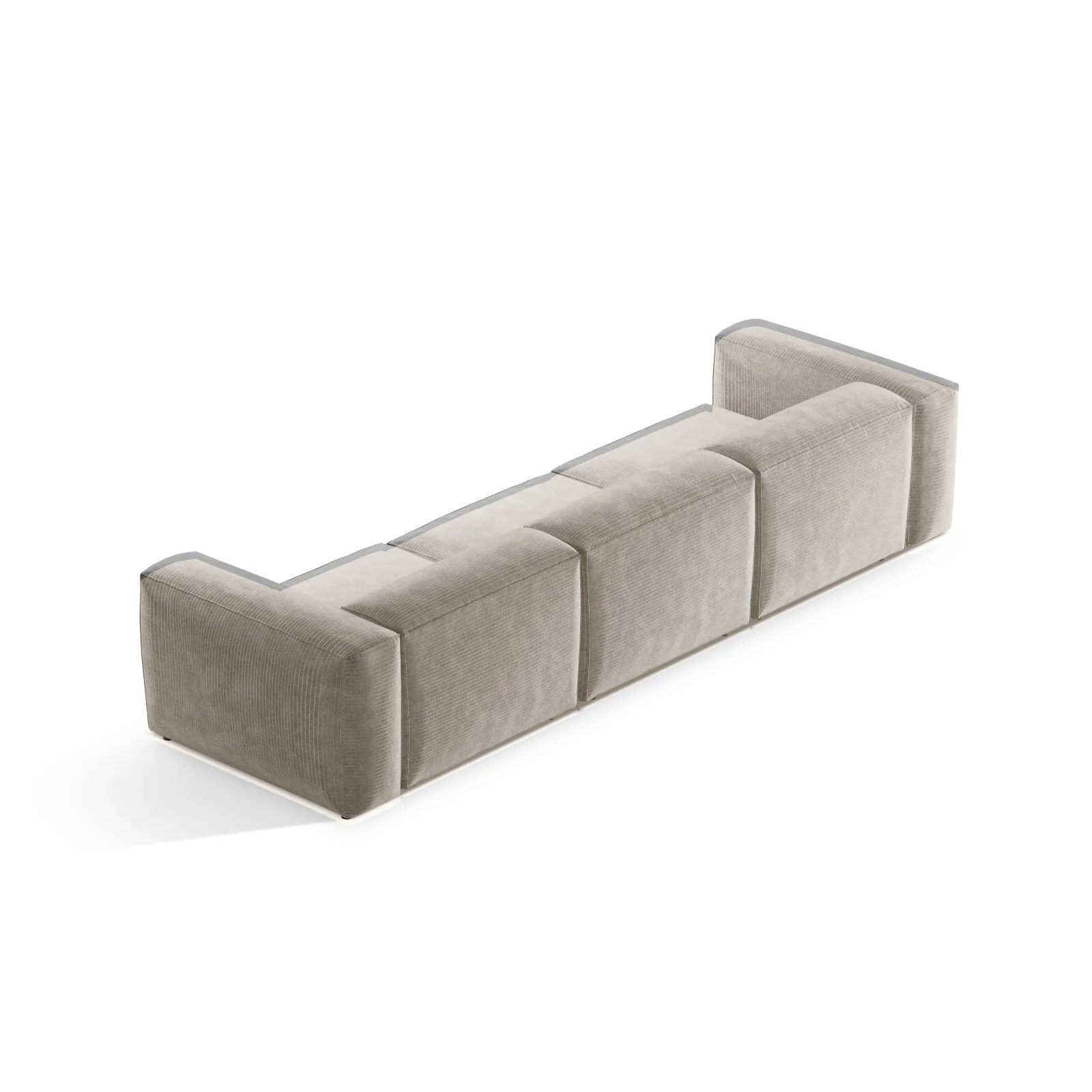 Bergamo 4-Sitzer Sofa aus Cord oder Strukturstoff, 364x108x70 cm - Image 5
