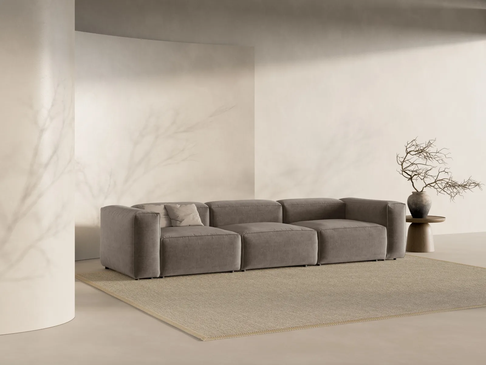 Bergamo 4-Sitzer Sofa aus Cord oder Strukturstoff, 364x108x70 cm - Image 51