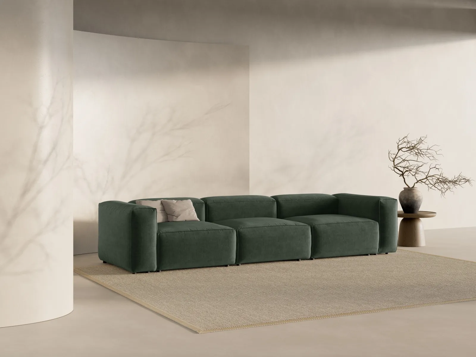 Bergamo 4-Sitzer Sofa aus Cord oder Strukturstoff, 364x108x70 cm - Image 65
