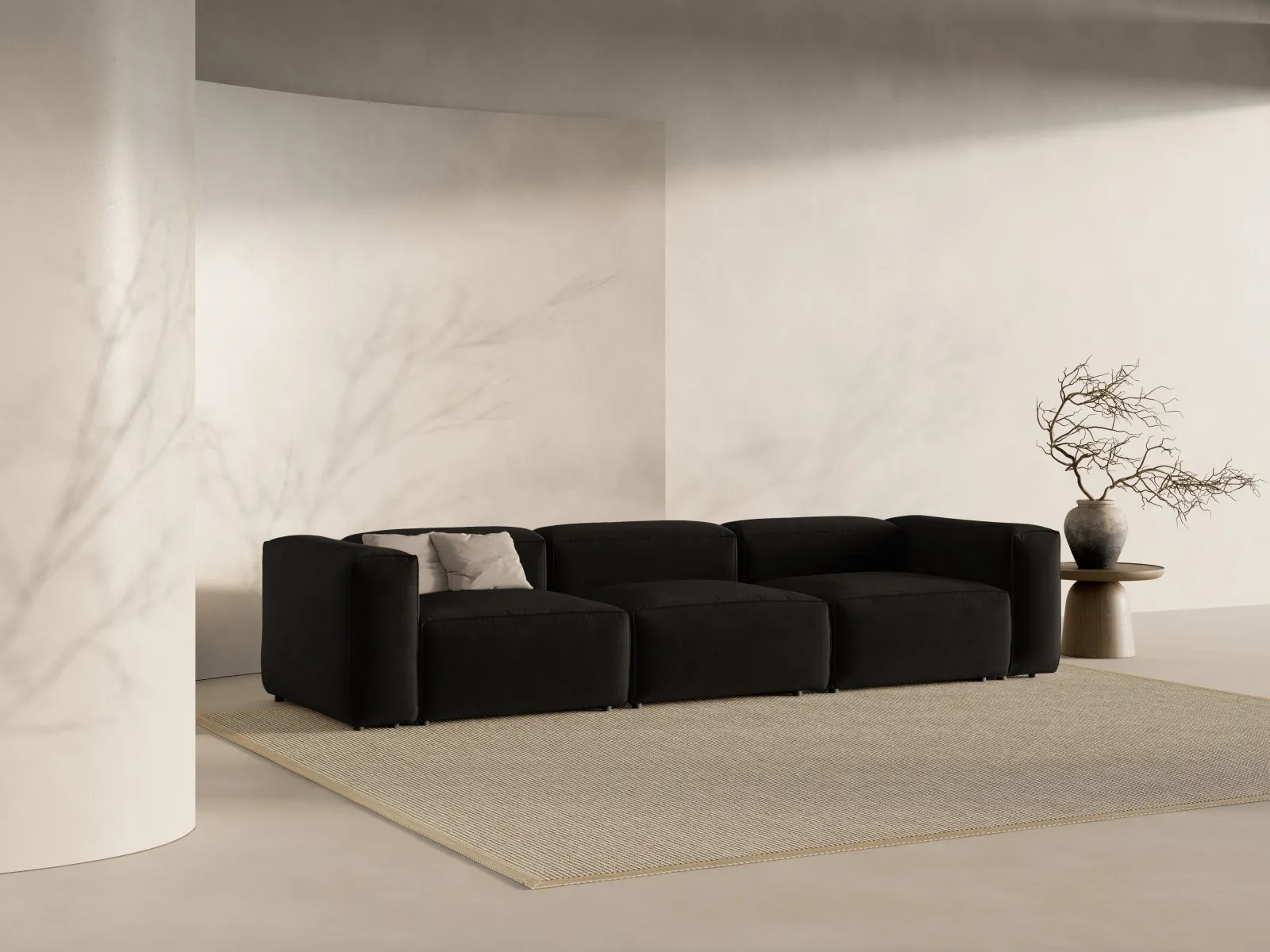 Bergamo 4-Sitzer Sofa aus Cord oder Strukturstoff, 364x108x70 cm - Image 79
