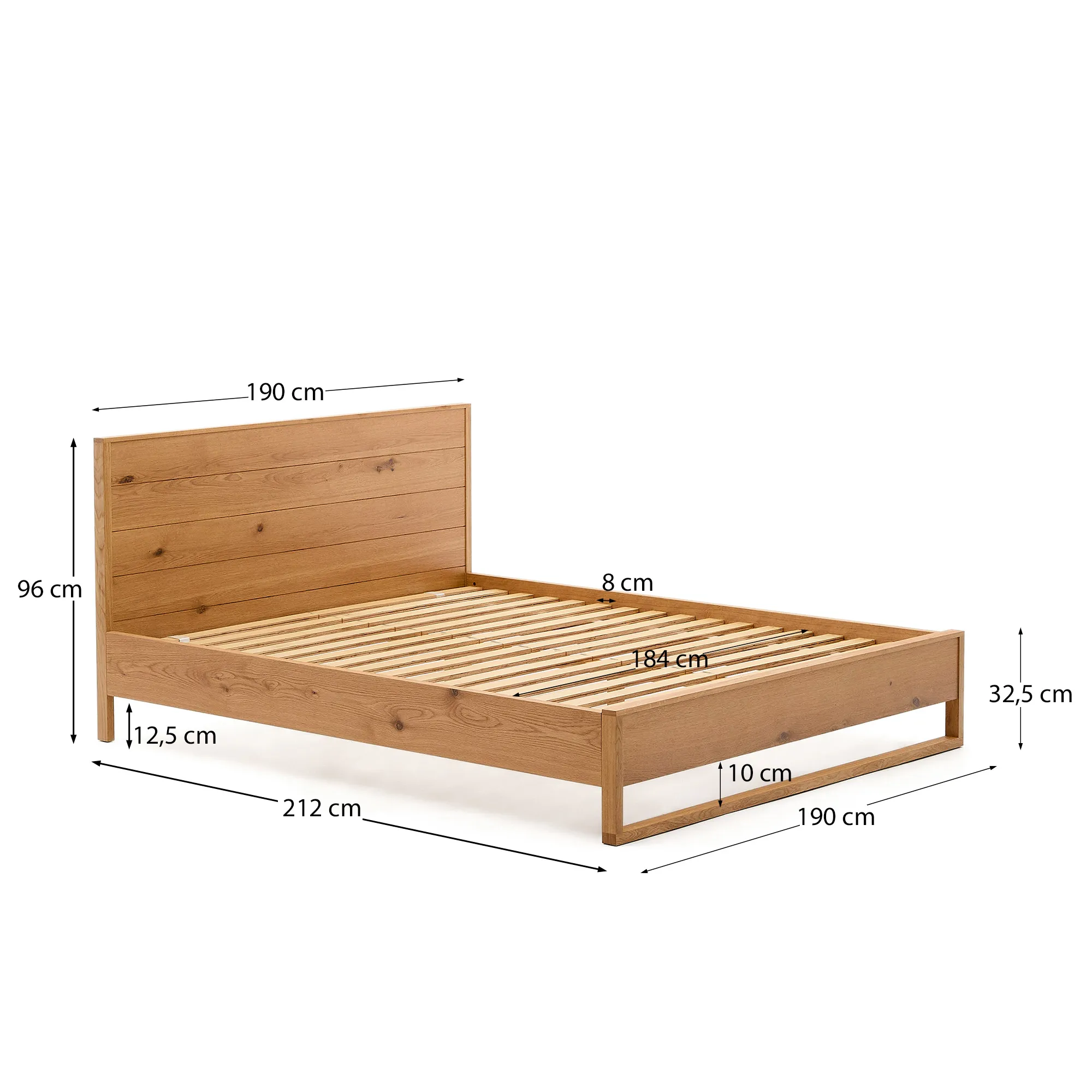 Bett Alguema aus Eichenfurnier mit naturfarbenem Finish für 180 x 200 cm grosse Matratze - Image 6