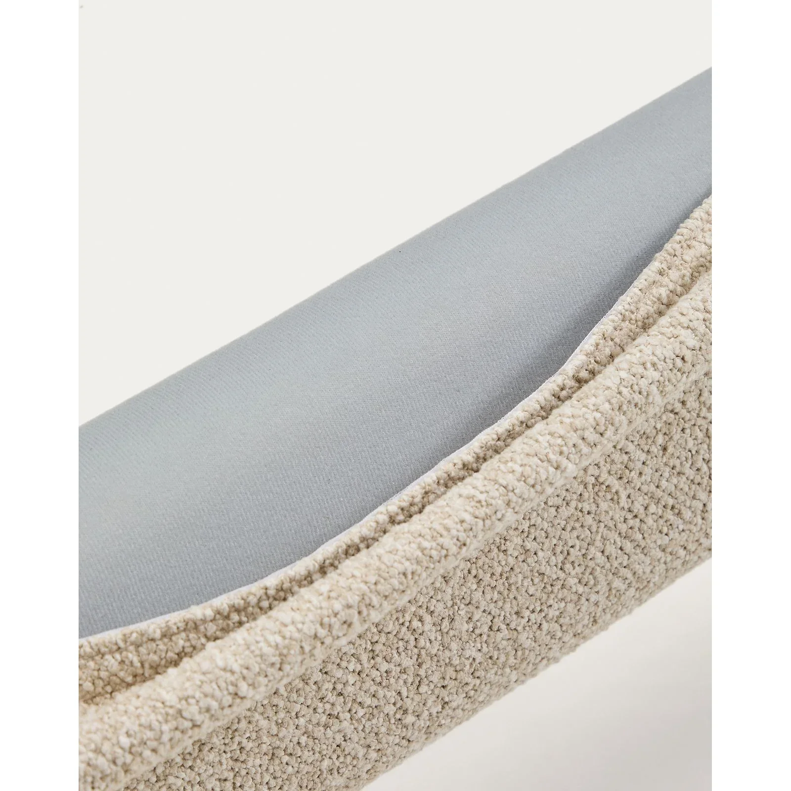 Bett Odina mit abnehmbarem Bezug aus ecrufarbenem Boucléstoff, Beine aus Eschenholz, naturfarbenes Finish, für Matratzen 180 x 200 cm - Image 11