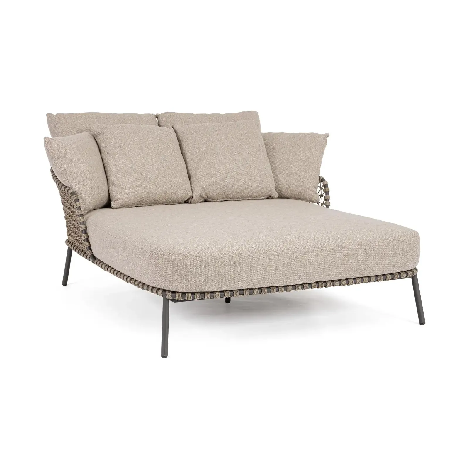 Outdoor Daybed 2-Sitzer Ivissa Anthrazit 139x170 cm