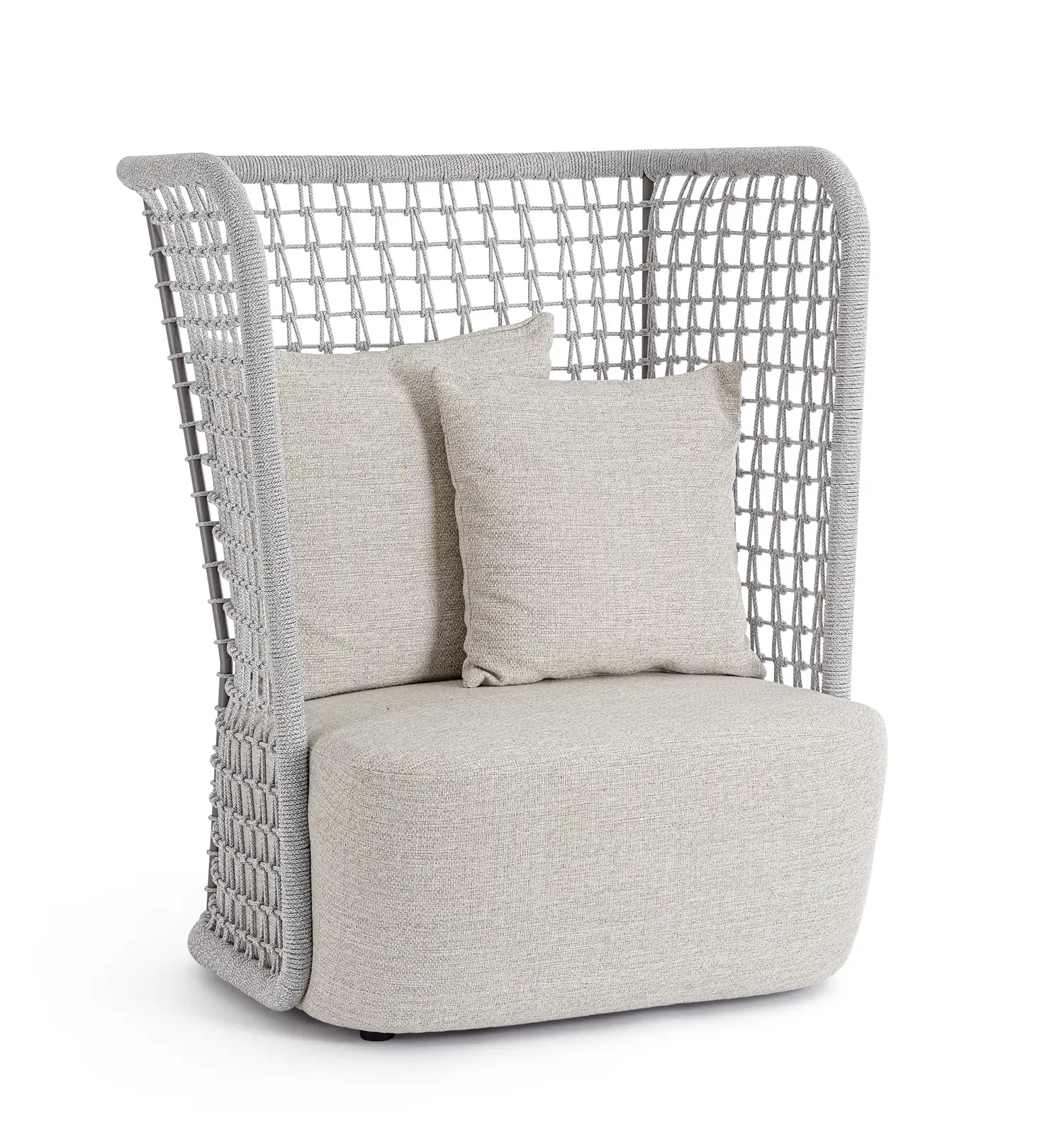 Outdoor Sessel Kollar Artic aus Aluminium und Seil