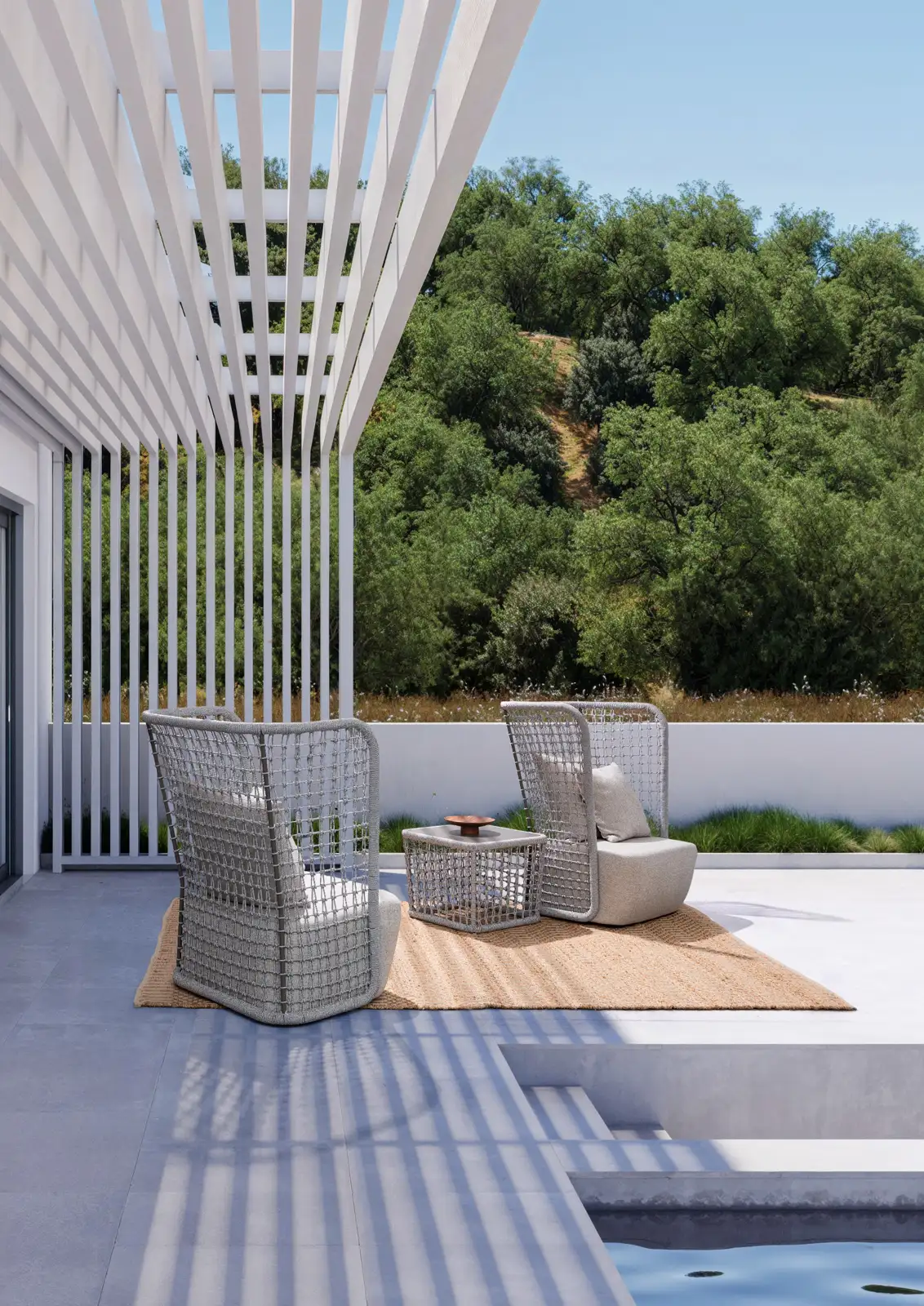 Outdoor Sessel Kollar Artic aus Aluminium und Seil - Image 2