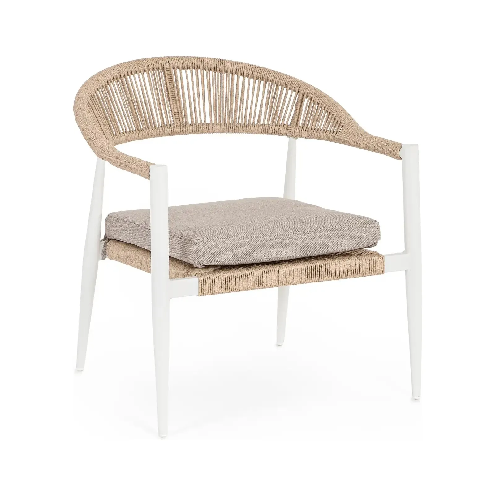 Outdoor Sessel mit Armlehnen Jandia Weiß/Beige SA27