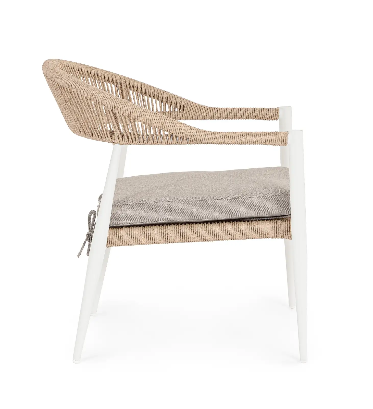 Outdoor Sessel mit Armlehnen Jandia Weiß/Beige SA27 - Image 6