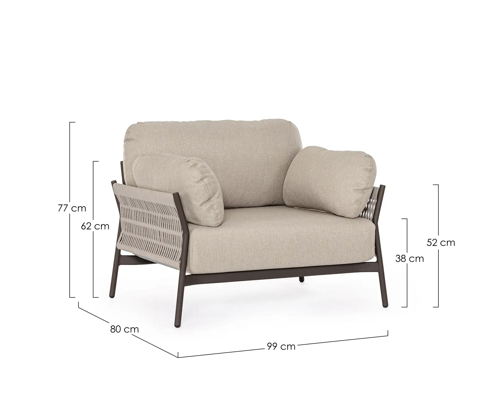 Outdoor Sessel Pardis raven QS25 aus Aluminium - Image 9