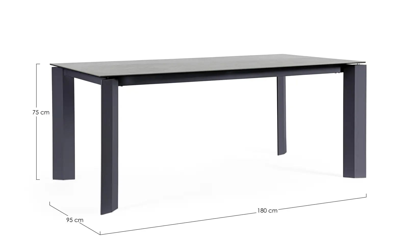 Outdoor Tisch Otavio Anthrazit WG21 Aluminium mit Keramikplatte 180x95 cm - Image 3