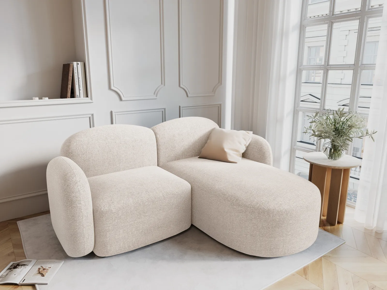Blair 3-Sitzer Ecksofa Rechts, mit Bezug aus Samt oder Chenille, 194x167 cm - Image 2