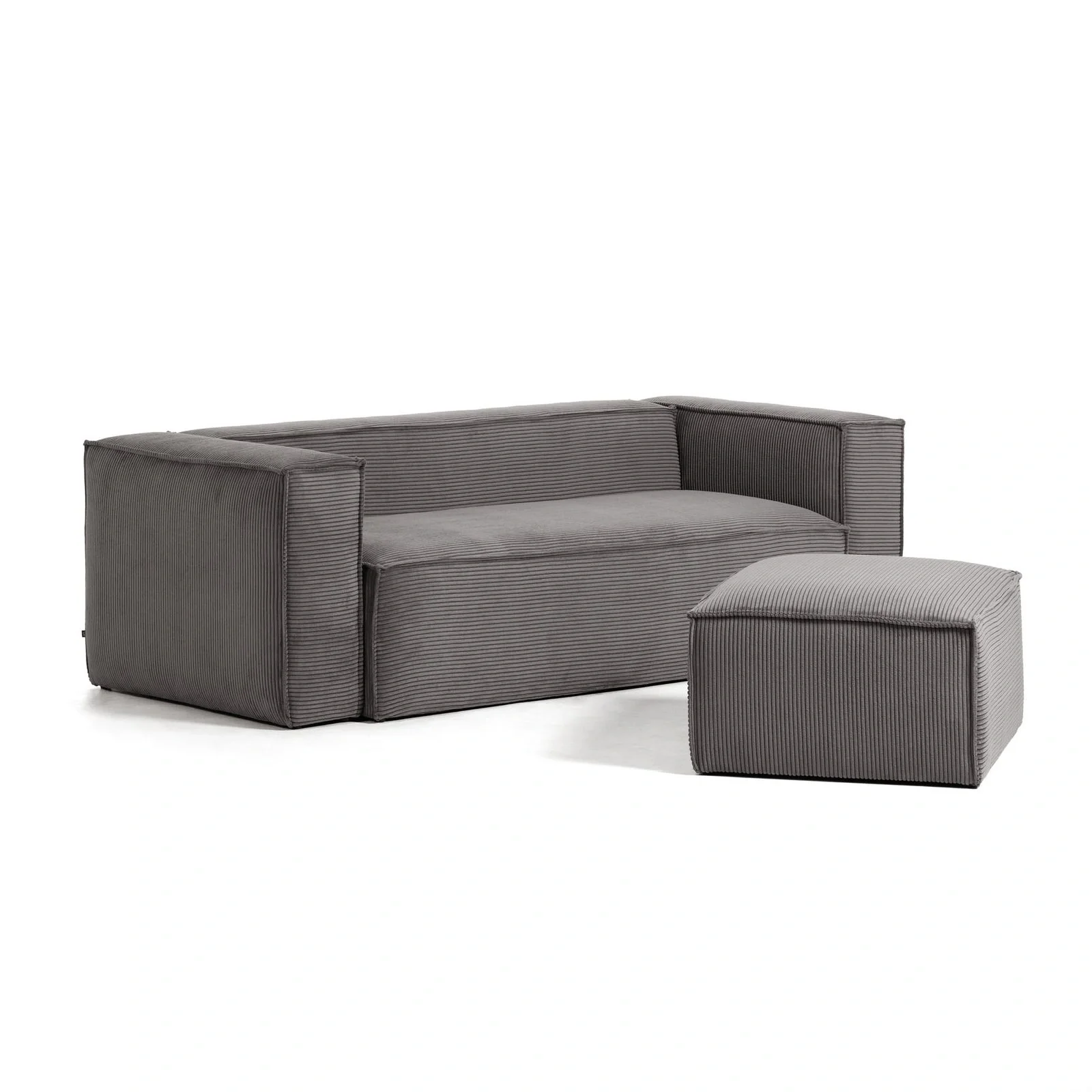 Blok 3-Sitzer-Sofa breiter Cord grau 240 cm - Image 4