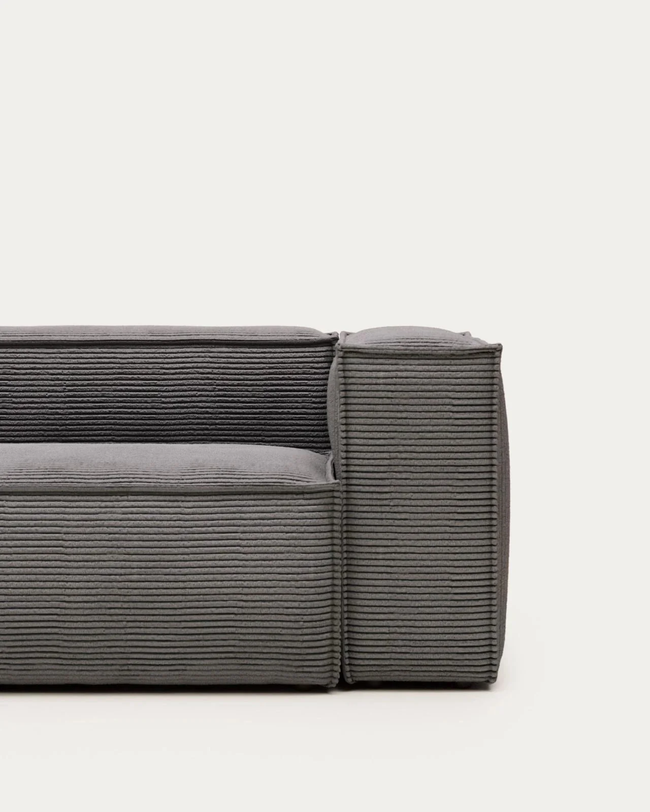 Blok 3-Sitzer-Sofa breiter Cord grau 240 cm - Image 5