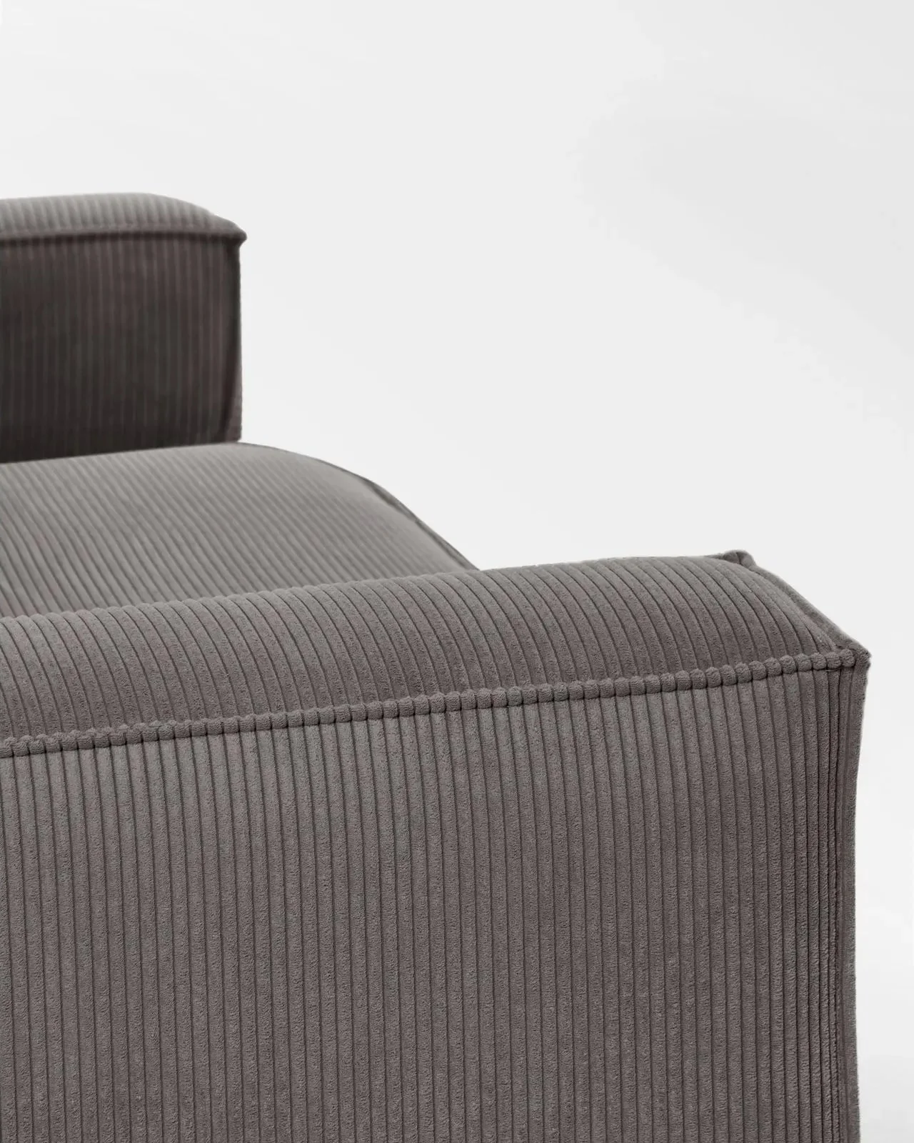 Blok 3-Sitzer-Sofa breiter Cord grau 240 cm - Image 7