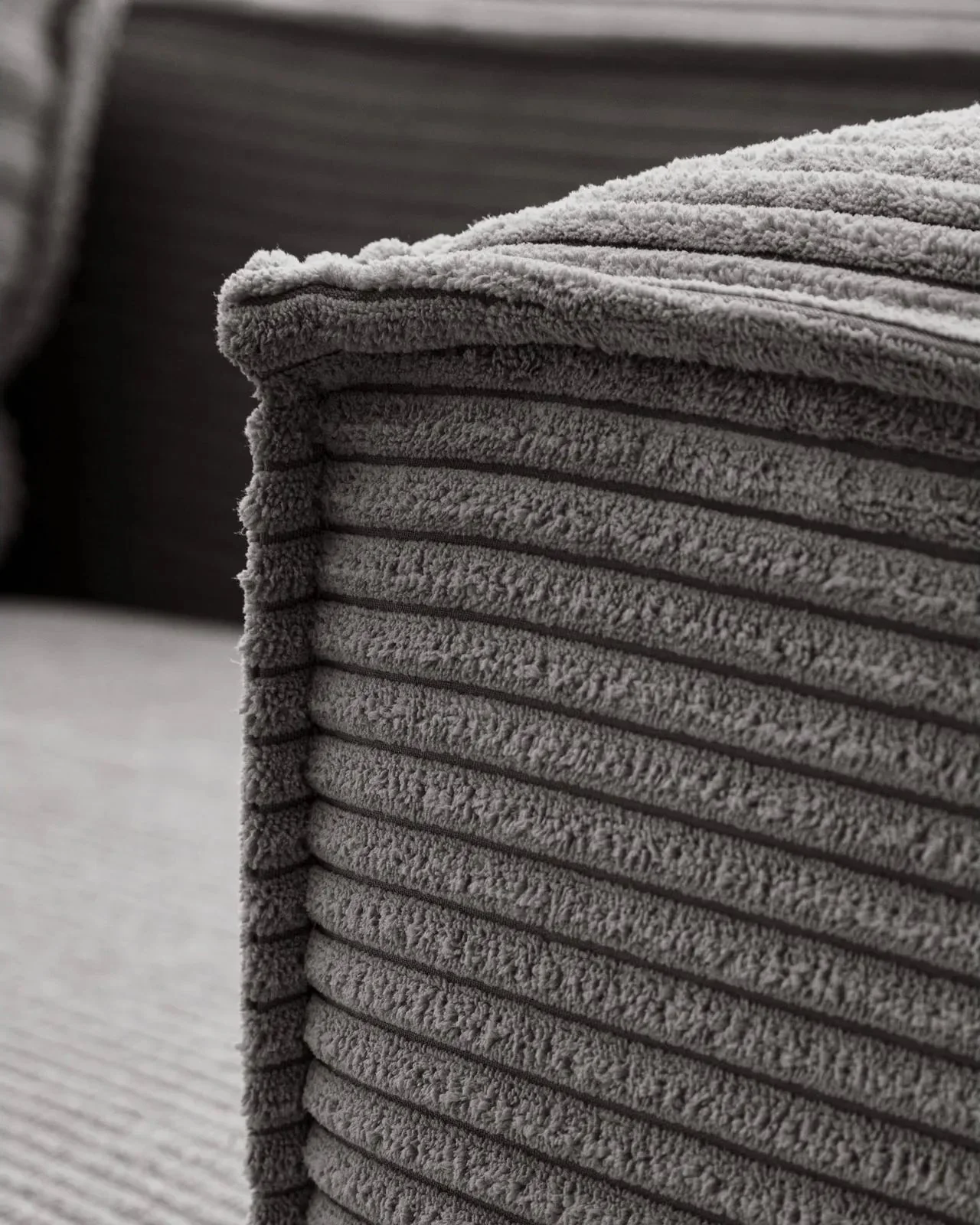 Blok 3-Sitzer-Sofa breiter Cord grau 240 cm - Image 9