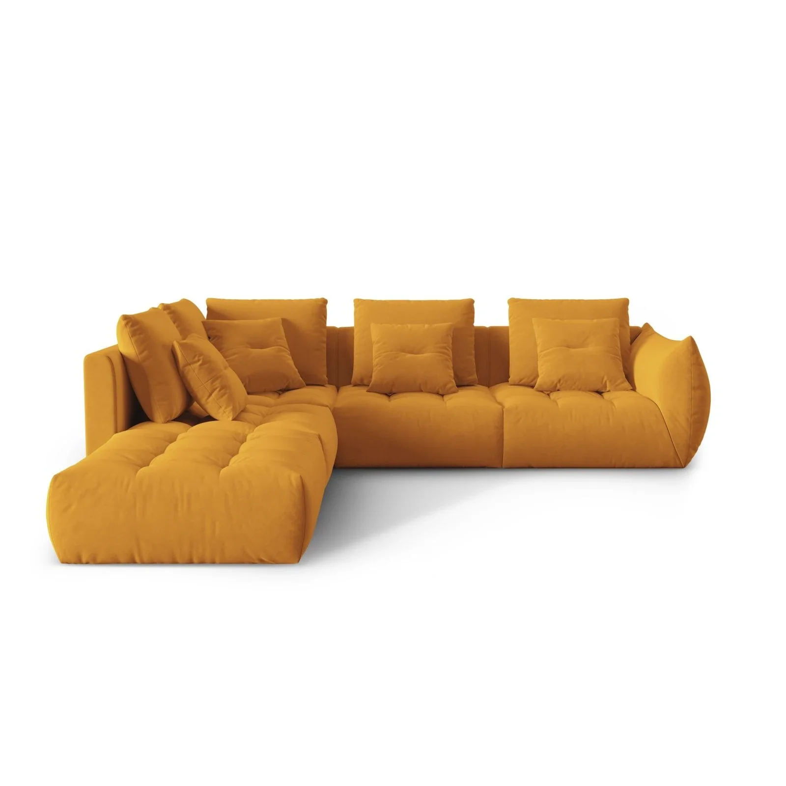 Bloom modulares 4-Sitzer Ecksofa Links, mit Bezug aus Samt oder Strukturstoff, 316x310 cm - Image 16