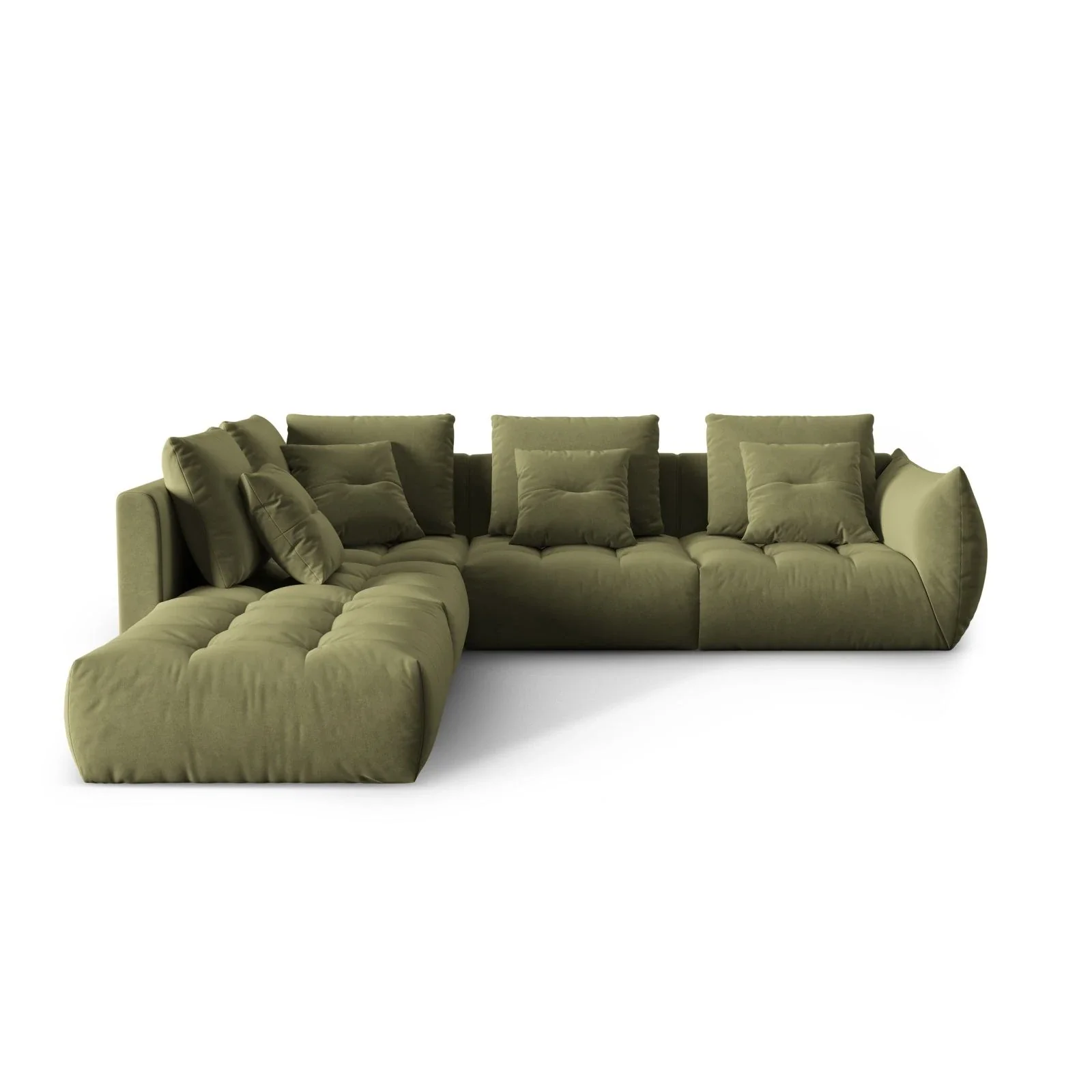 Bloom modulares 4-Sitzer Ecksofa Links, mit Bezug aus Samt oder Strukturstoff, 316x310 cm - Image 21