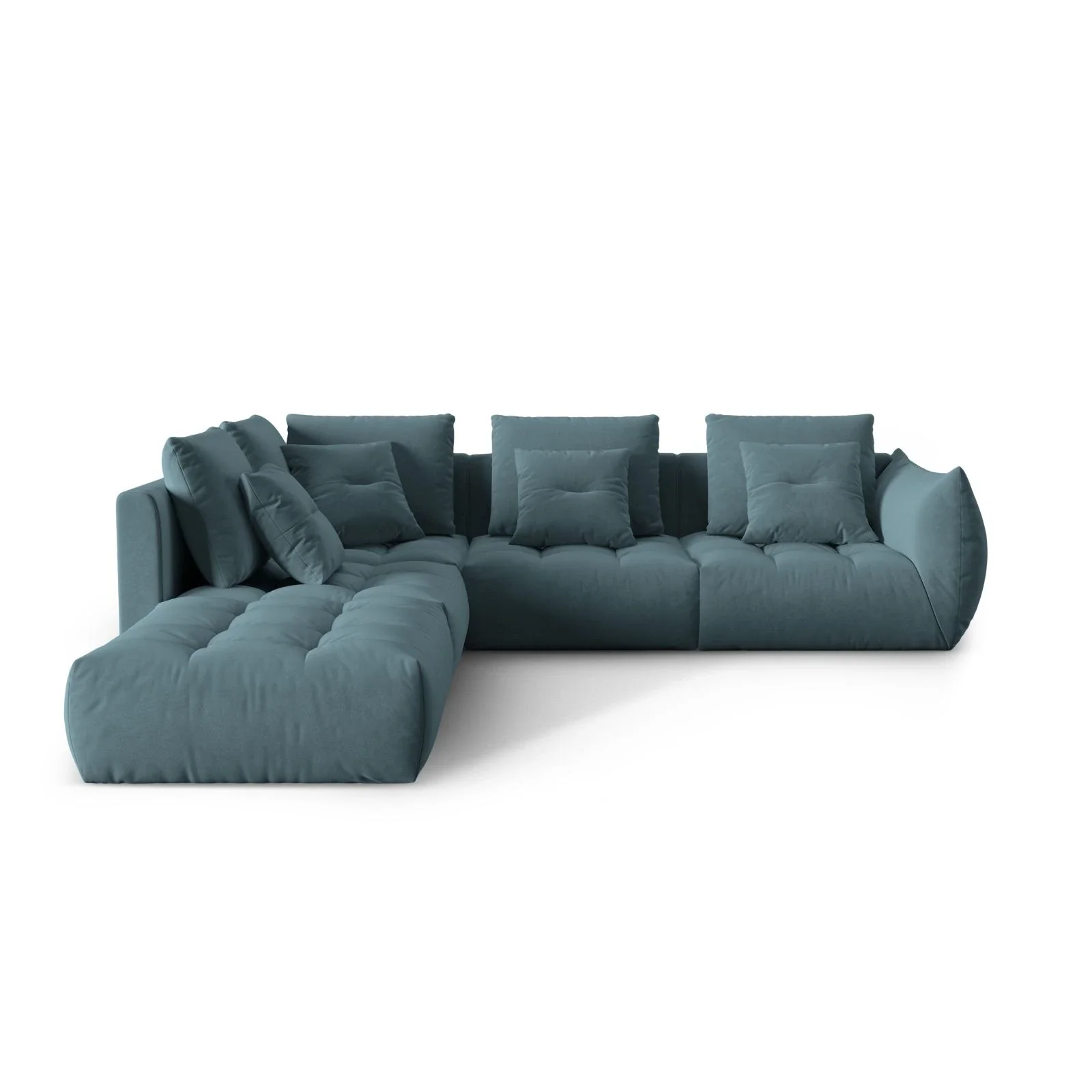 Bloom modulares 4-Sitzer Ecksofa Links, mit Bezug aus Samt oder Strukturstoff, 316x310 cm - Image 26