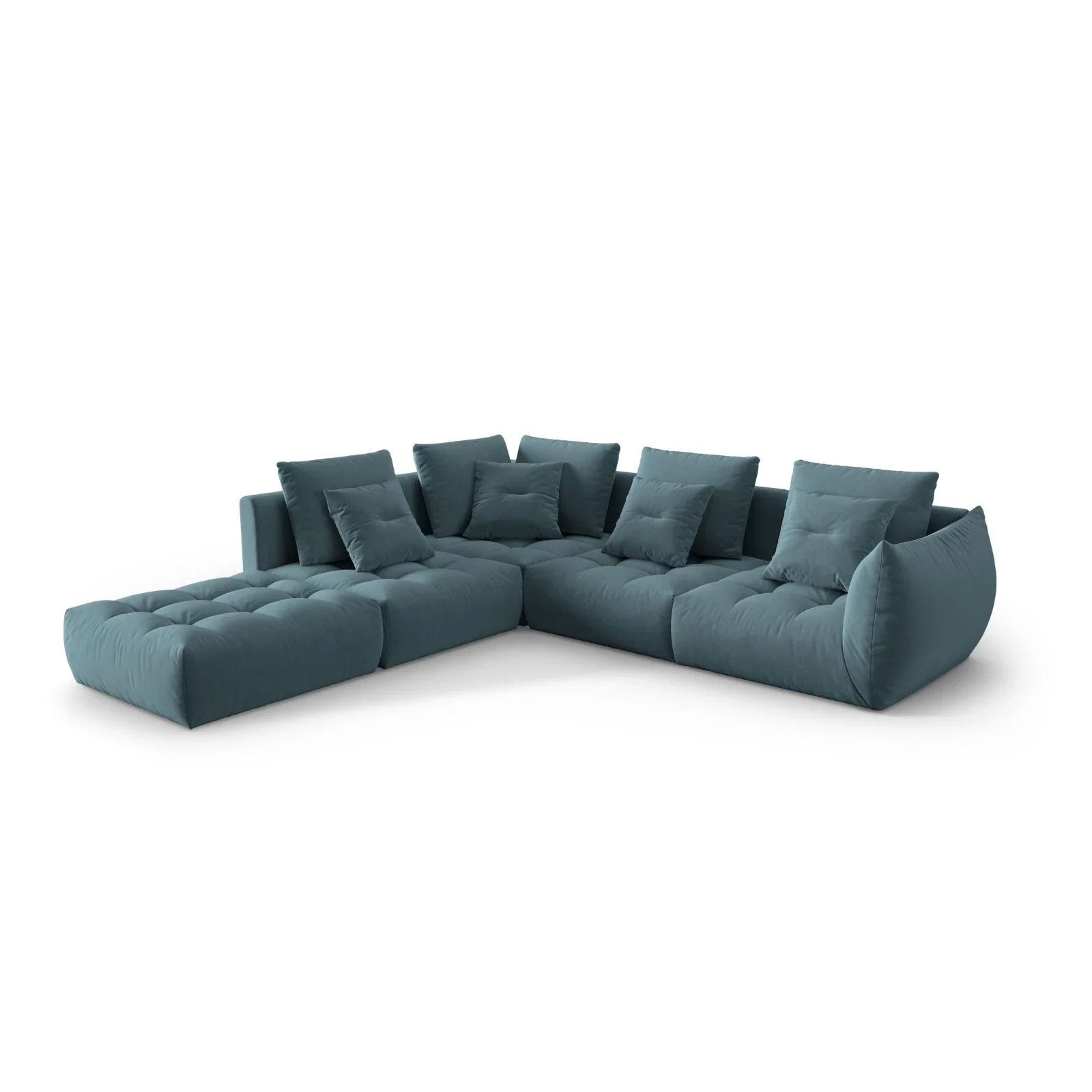 Bloom modulares 4-Sitzer Ecksofa Links, mit Bezug aus Samt oder Strukturstoff, 316x310 cm - Image 27
