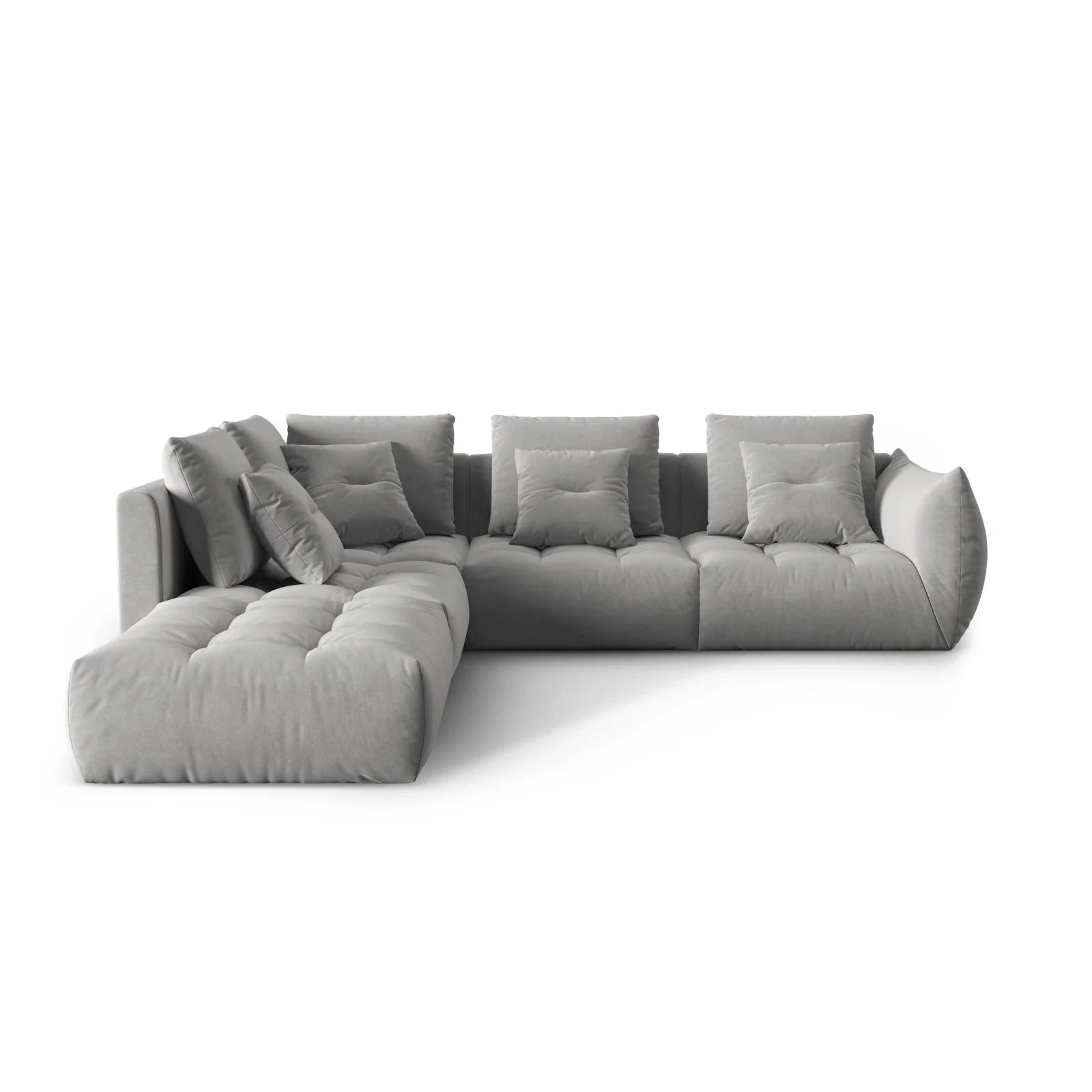 Bloom modulares 4-Sitzer Ecksofa Links, mit Bezug aus Samt oder Strukturstoff, 316x310 cm - Image 31