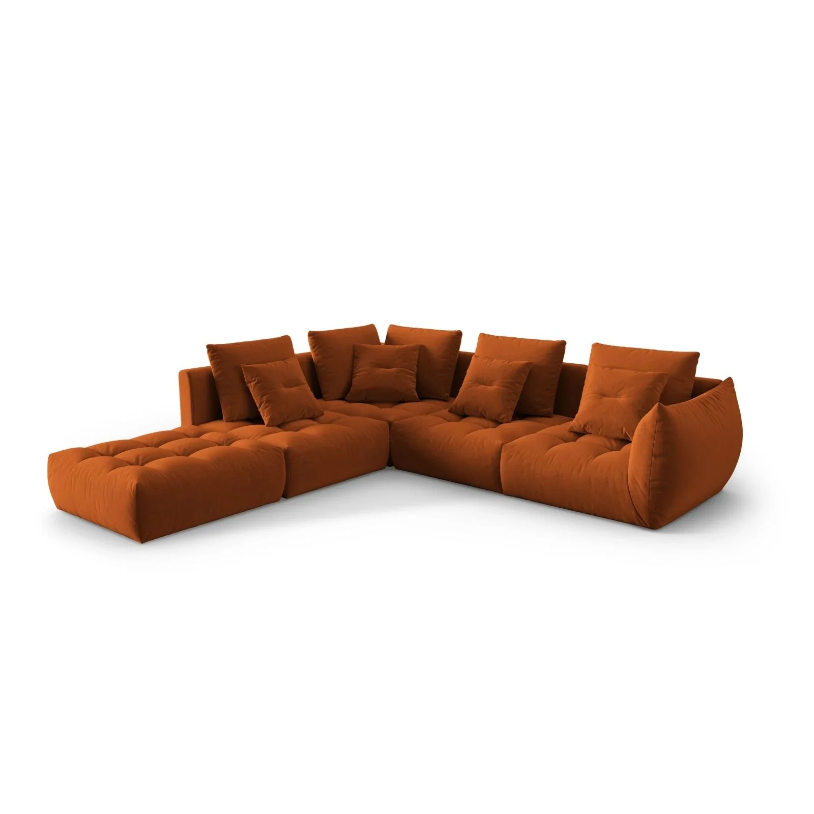 Bloom modulares 4-Sitzer Ecksofa Links, mit Bezug aus Samt oder Strukturstoff, 316x310 cm - Image 42
