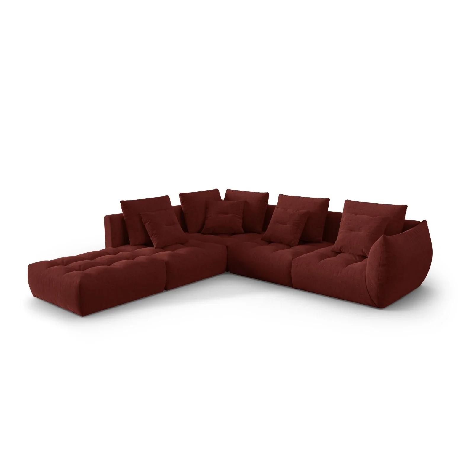Bloom modulares 4-Sitzer Ecksofa Links, mit Bezug aus Samt oder Strukturstoff, 316x310 cm - Image 52